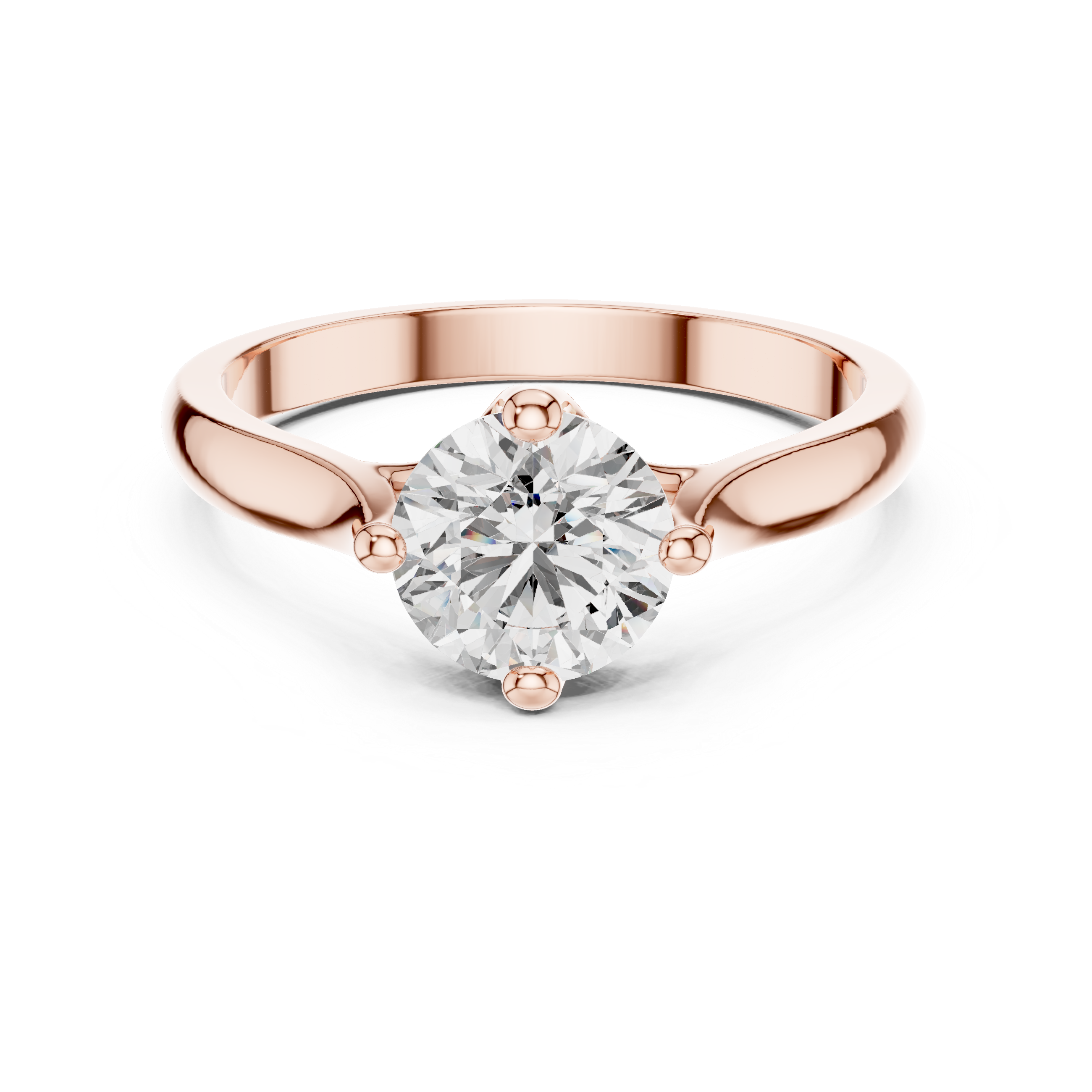 Minimal Round Diamond Ring – White Gold 4 Prong Solitaire Engagement Ring