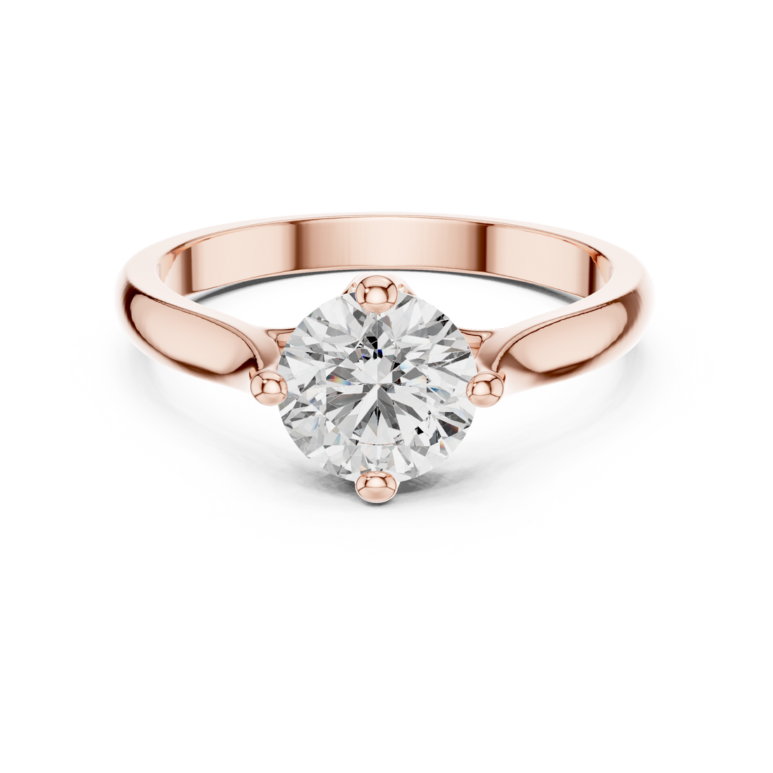 Minimal Round Diamond Ring – White Gold 4 Prong Solitaire Engagement Ring