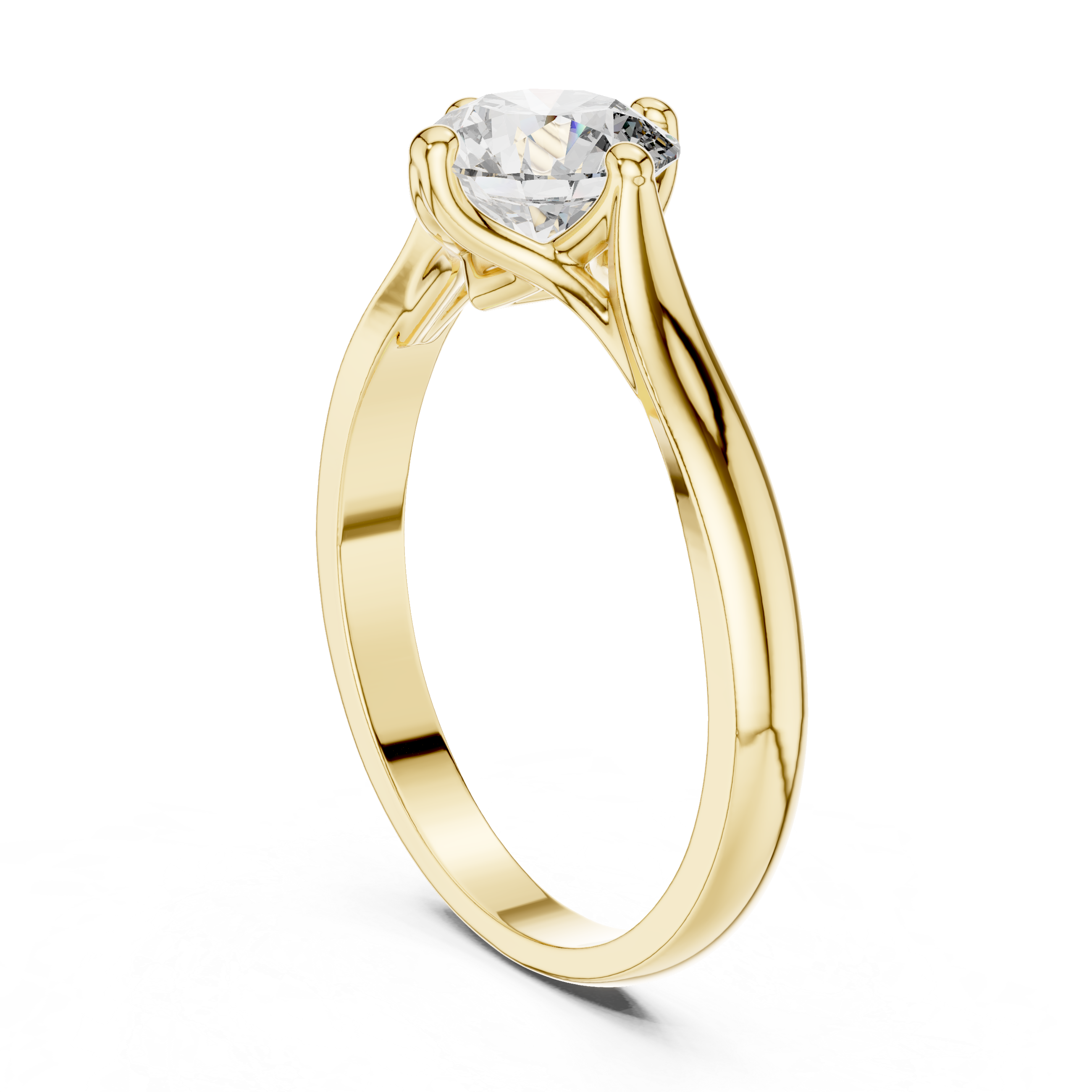 Minimal Round Diamond Ring – White Gold 4 Prong Solitaire Engagement Ring