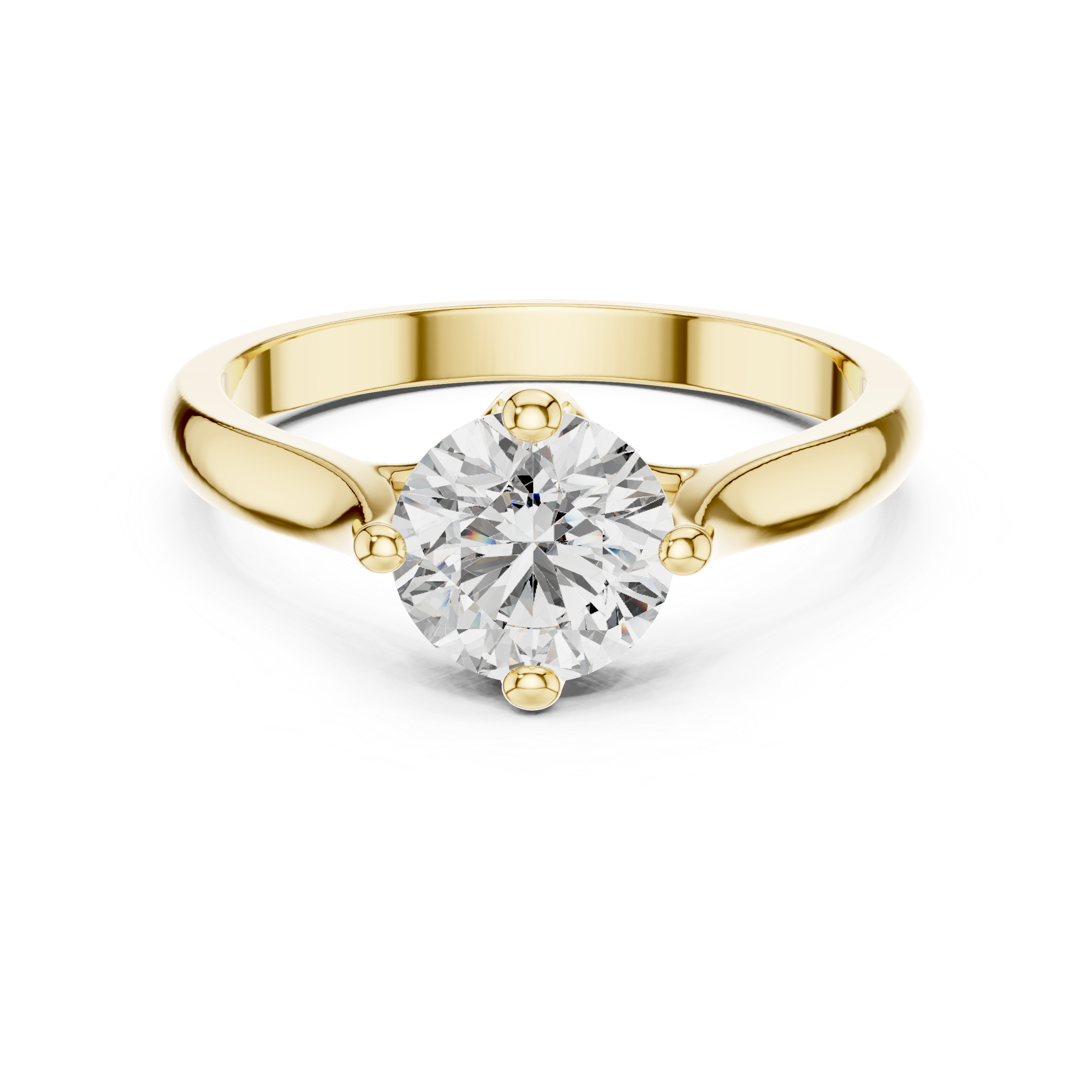 Minimal Round Diamond Ring – White Gold 4 Prong Solitaire Engagement Ring