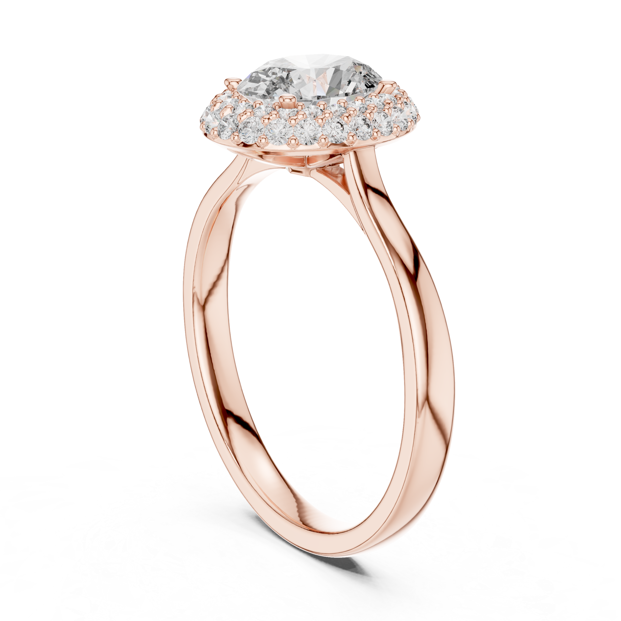Simple & Elegant Oval Cut Double Halo Diamond Ring