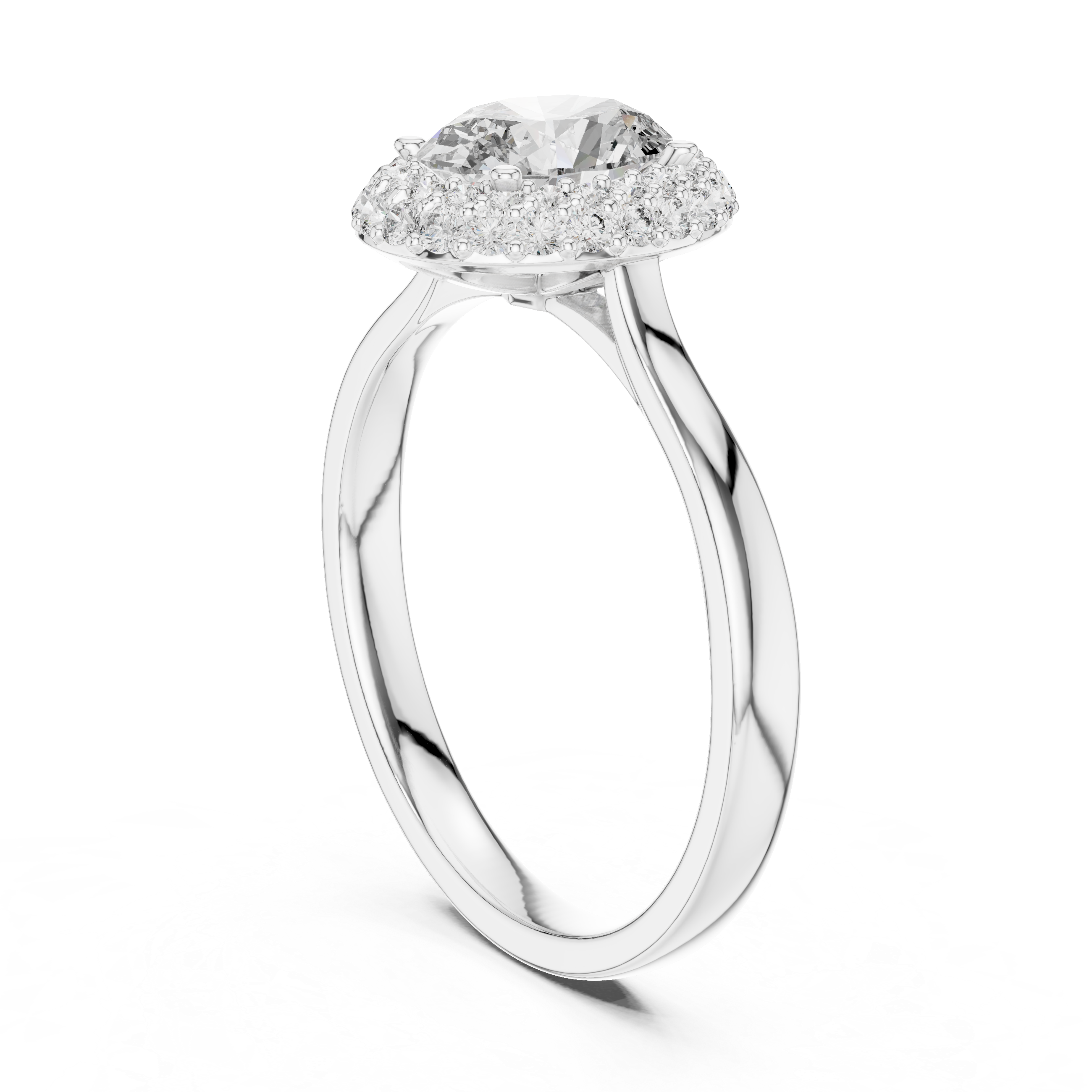 Simple & Elegant Oval Cut Double Halo Diamond Ring