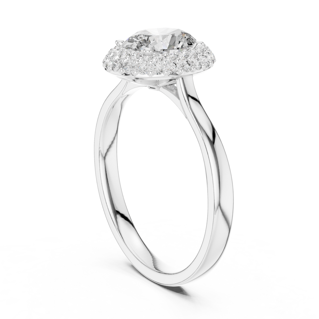 Simple & Elegant Oval Cut Double Halo Diamond Ring