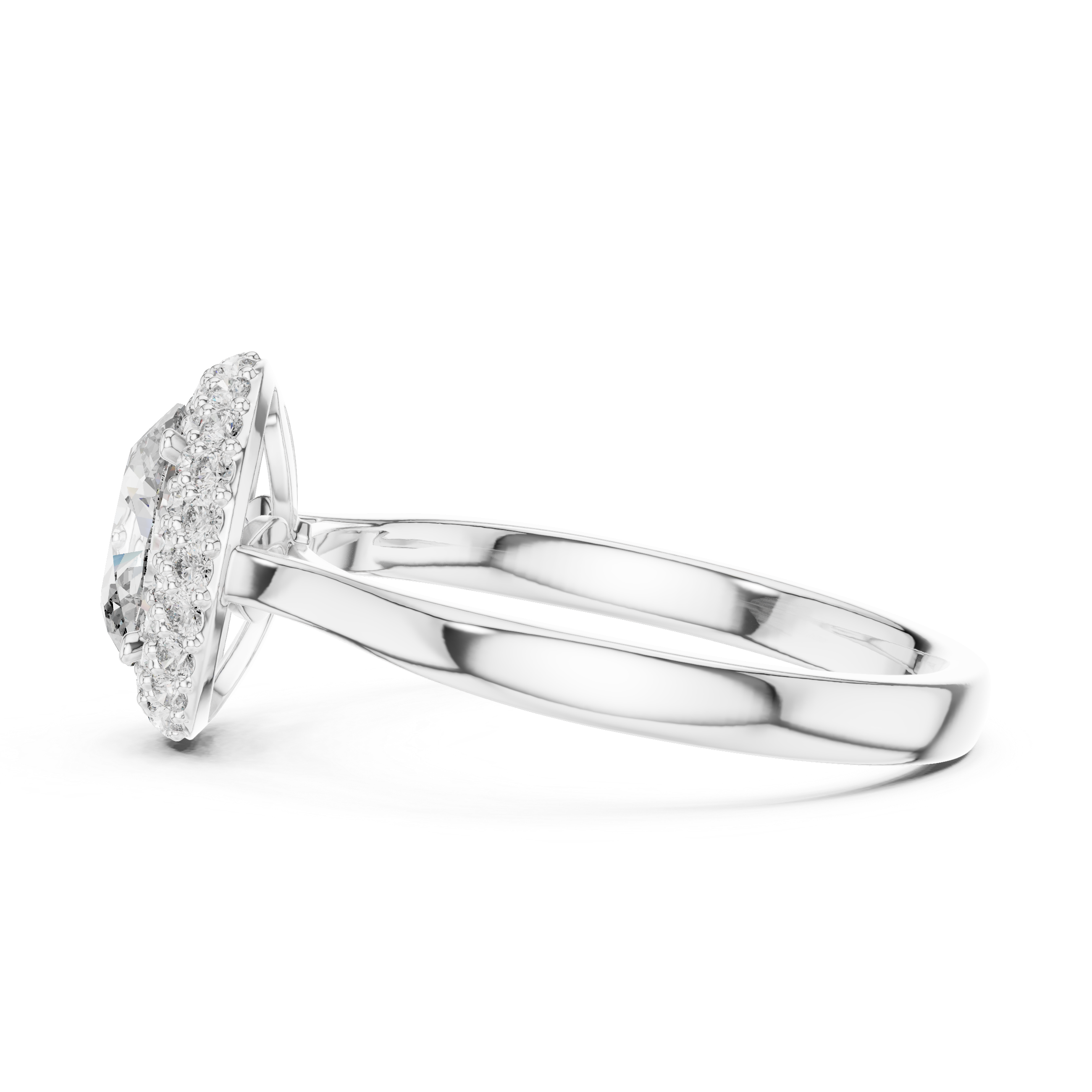 Simple & Elegant Oval Cut Double Halo Diamond Ring