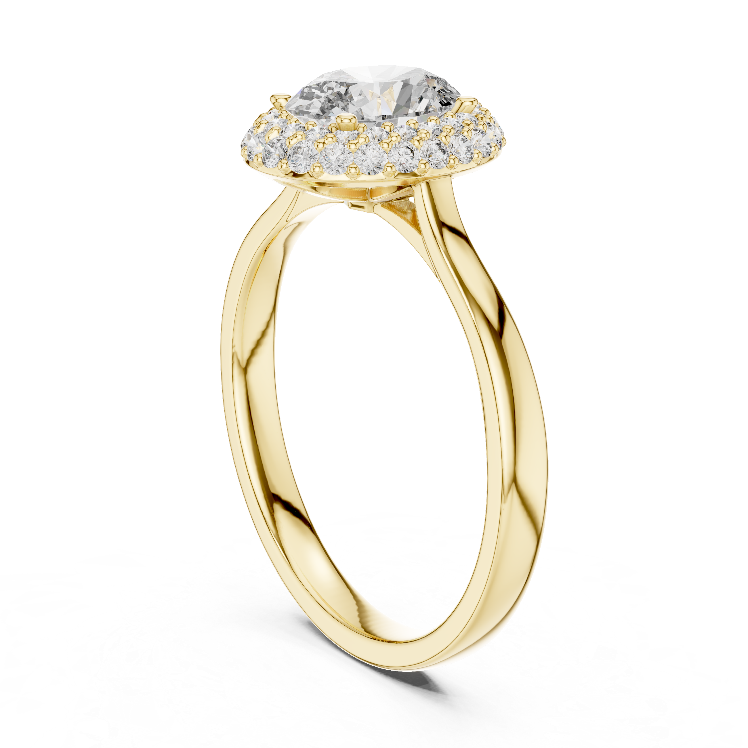 Simple & Elegant Oval Cut Double Halo Diamond Ring