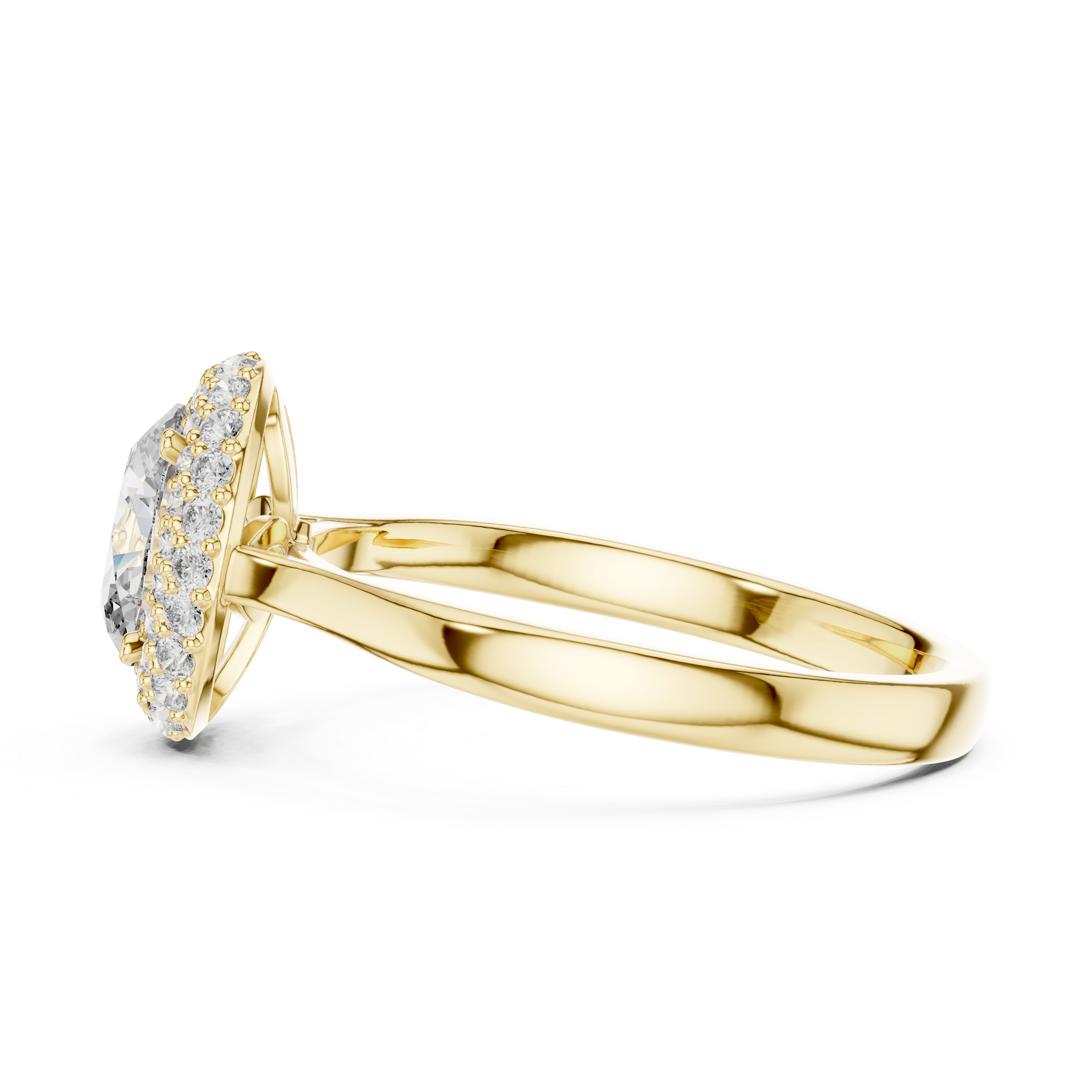Simple & Elegant Oval Cut Double Halo Diamond Ring