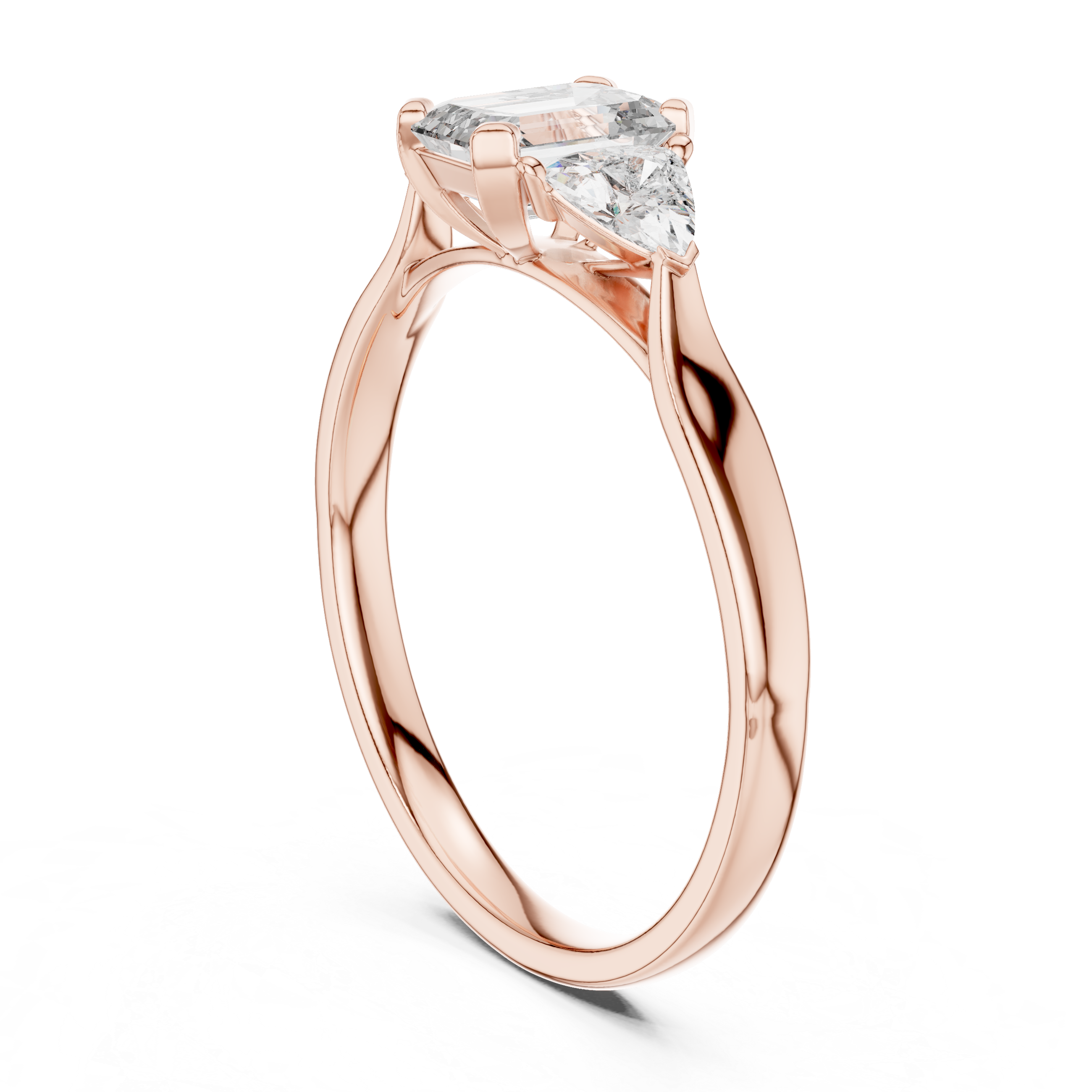 Triple Diamond Wedding Engagement Ring for Womens
