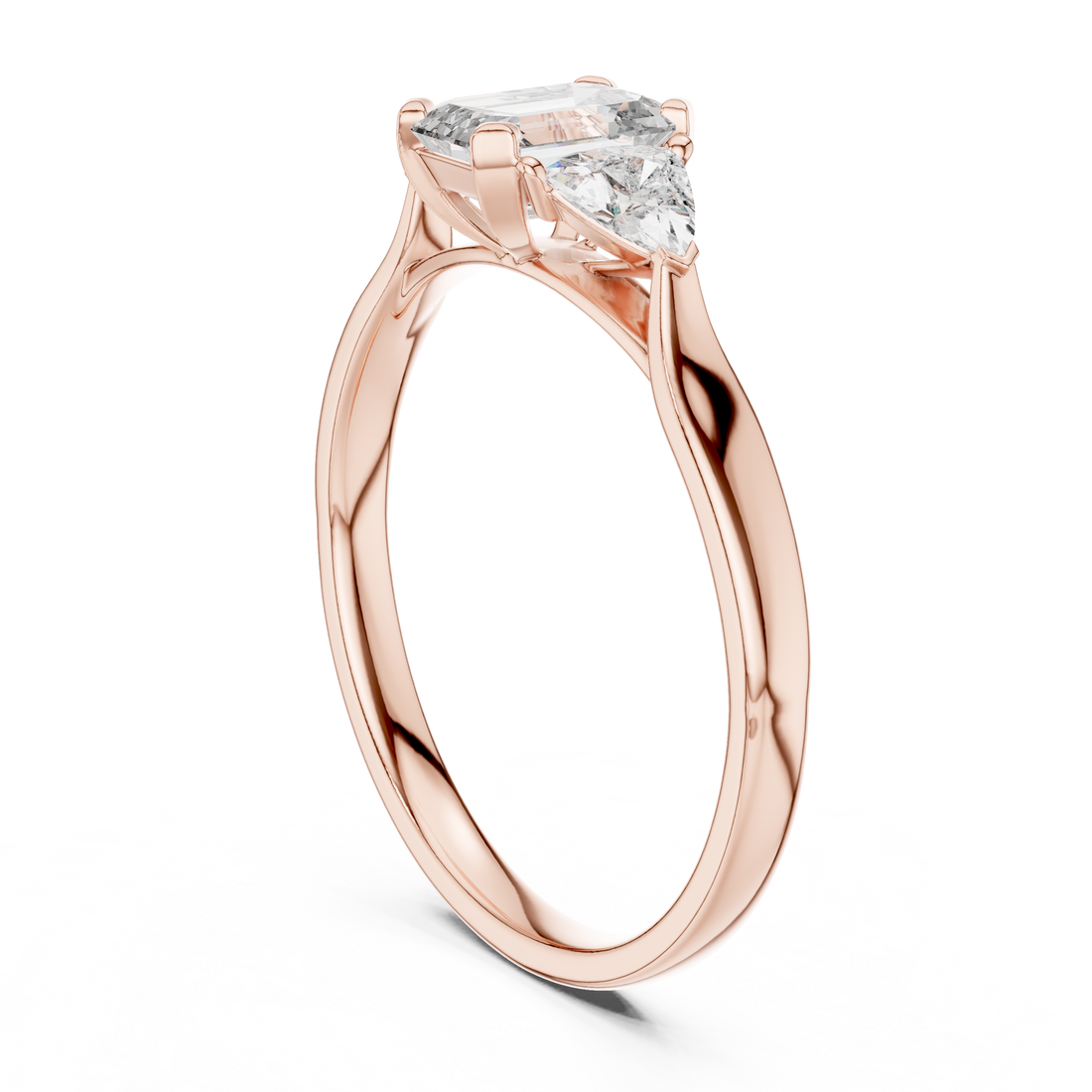 Triple Diamond Wedding Engagement Ring for Womens