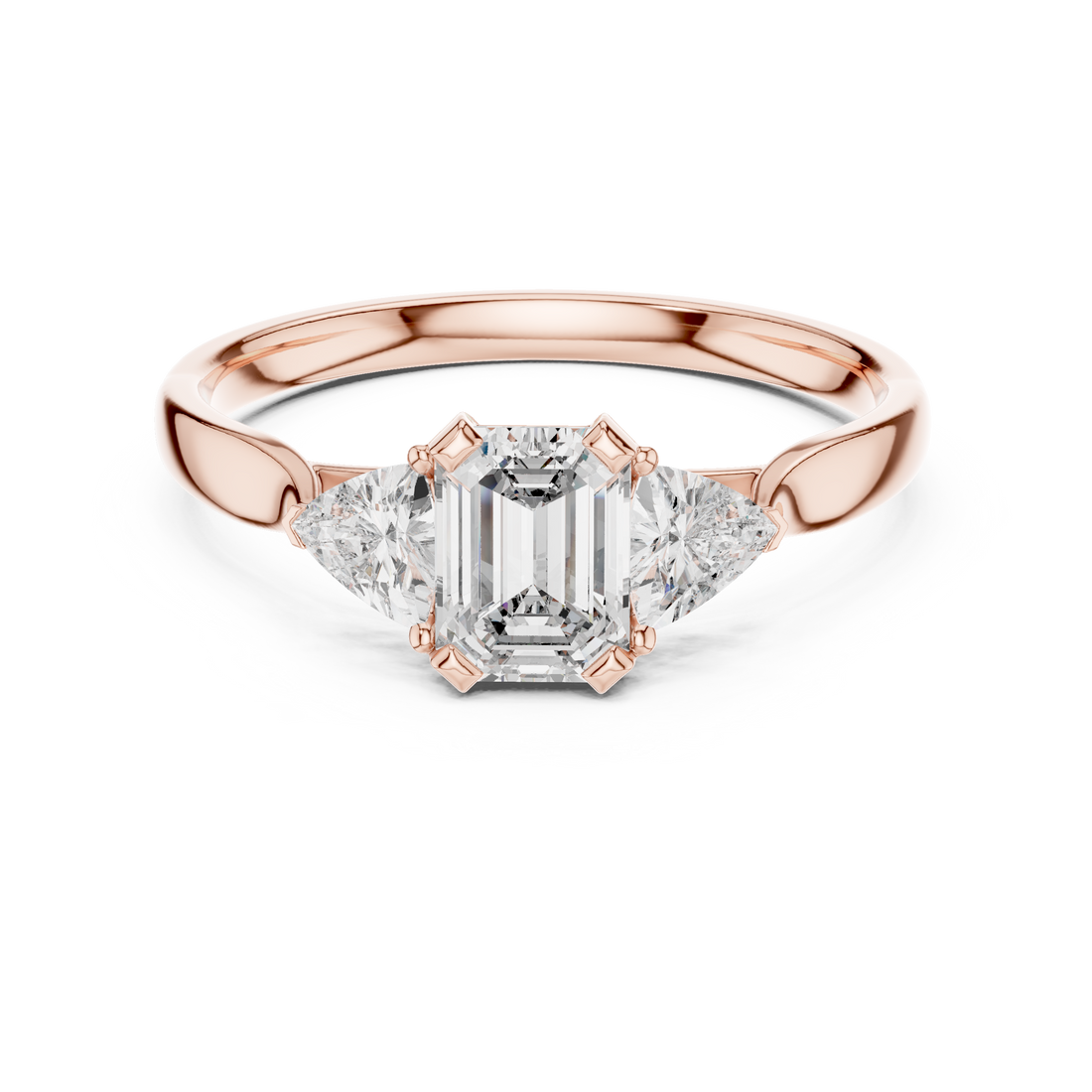 Triple Diamond Wedding Engagement Ring for Womens