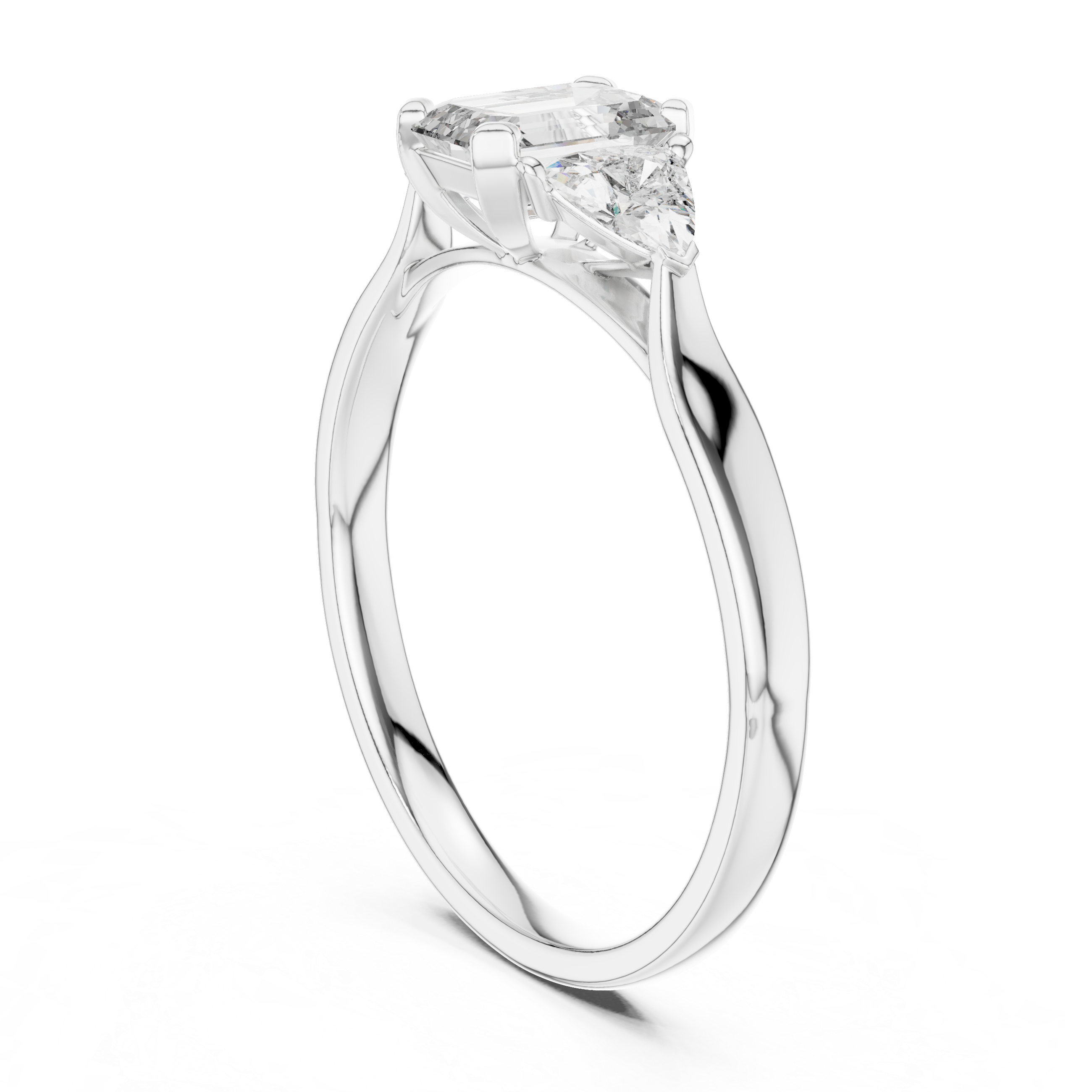 Triple Diamond Wedding Engagement Ring for Womens