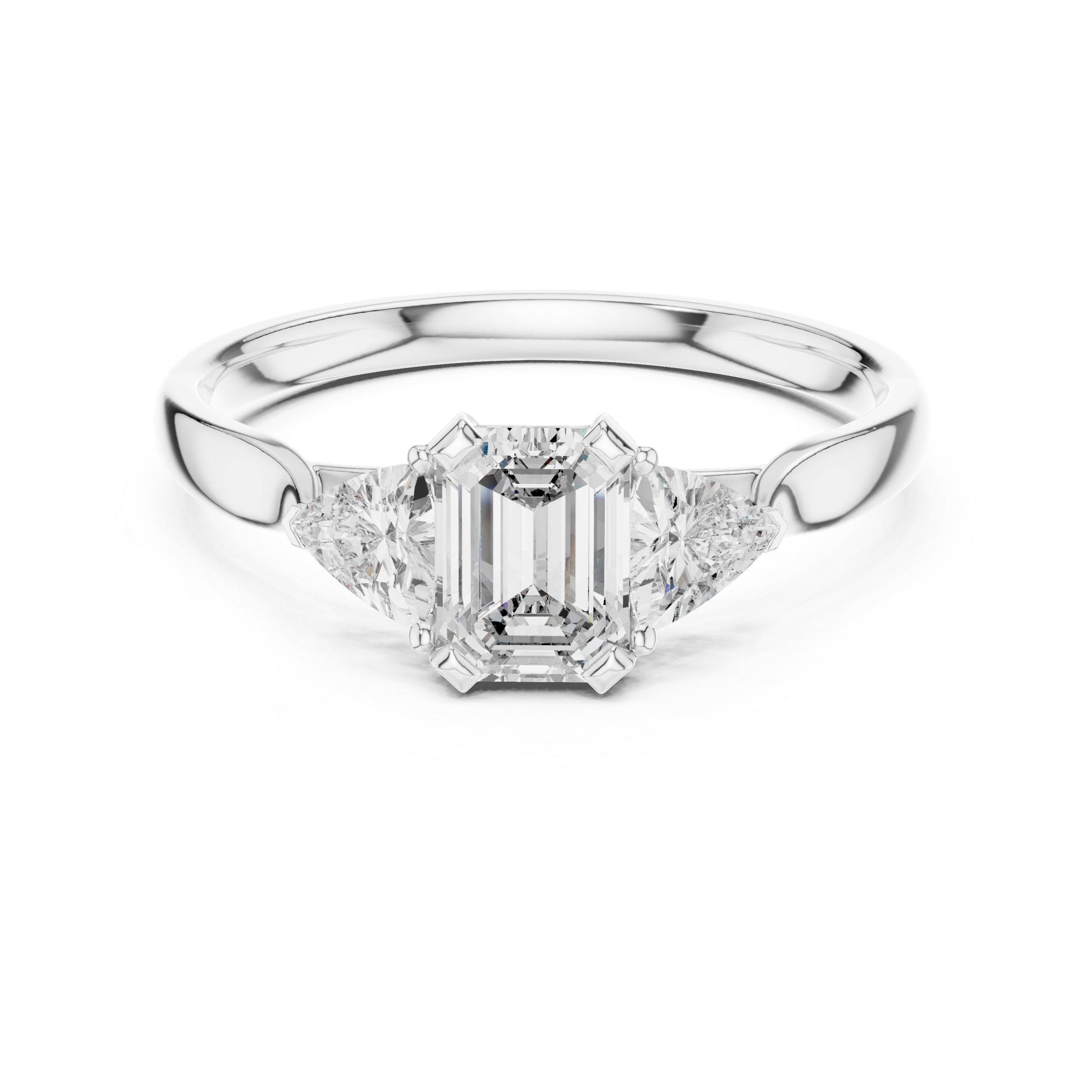 Triple Diamond Wedding Engagement Ring for Womens
