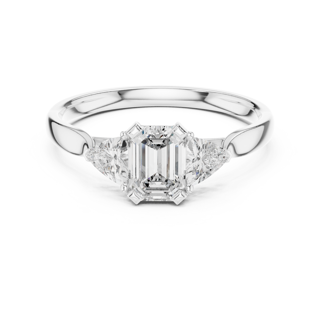 Triple Diamond Wedding Engagement Ring for Womens