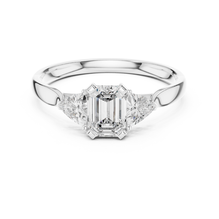 Triple Diamond Wedding Engagement Ring for Womens