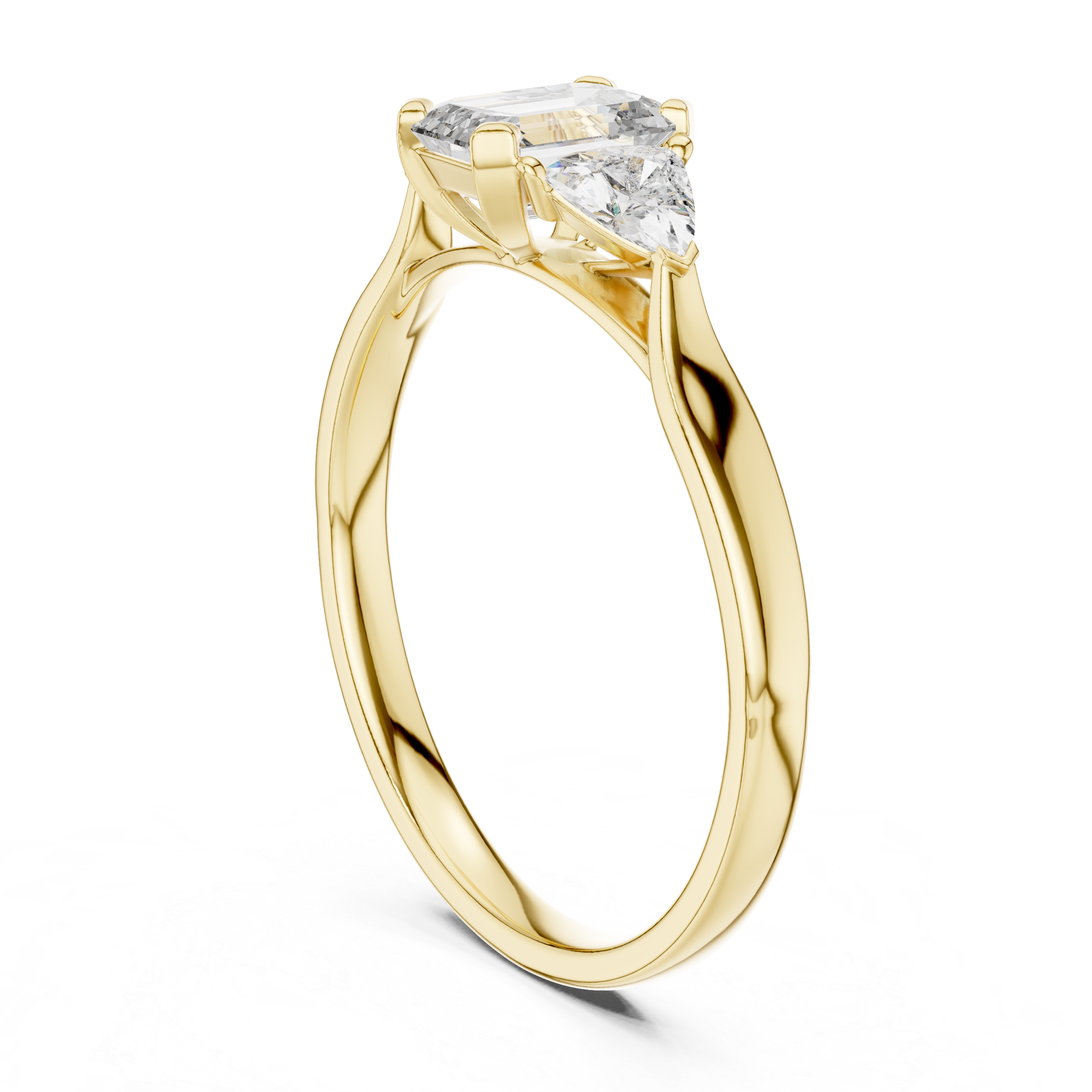 Triple Diamond Wedding Engagement Ring for Womens