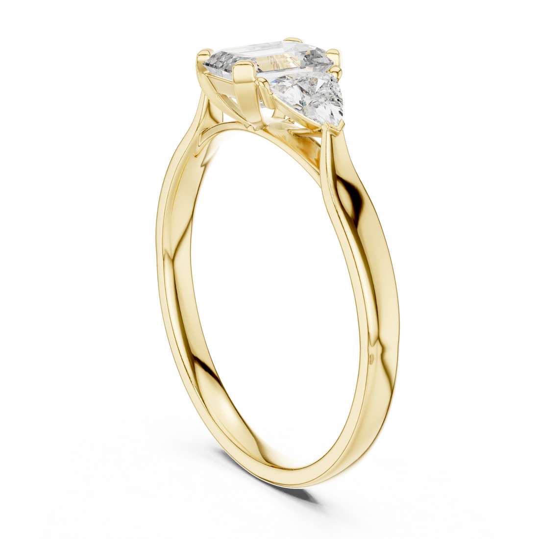 Triple Diamond Wedding Engagement Ring for Womens