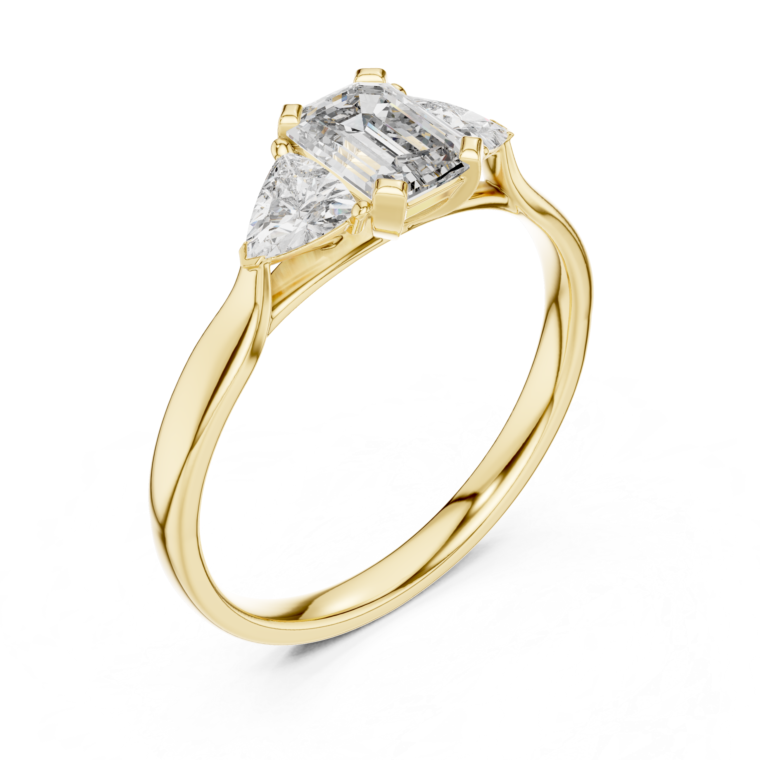 Triple Diamond Wedding Engagement Ring for Womens