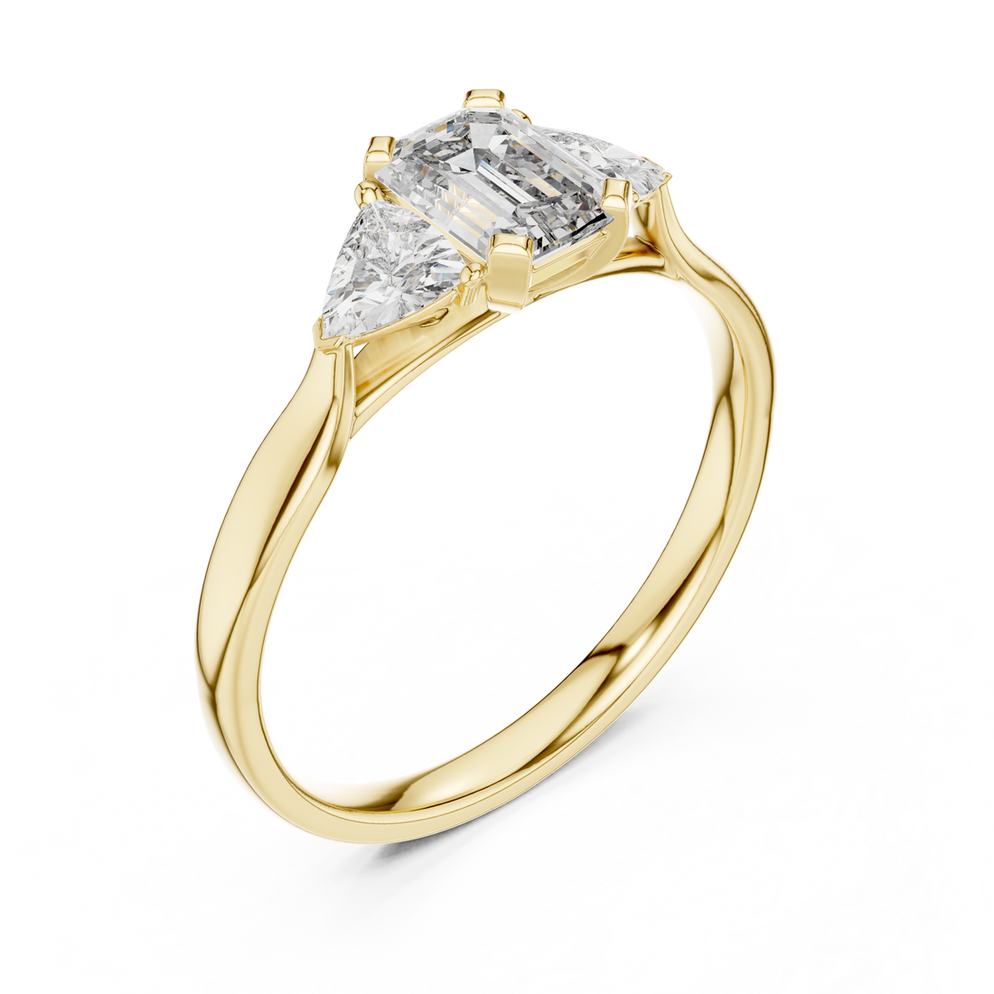 Triple Diamond Wedding Engagement Ring for Womens