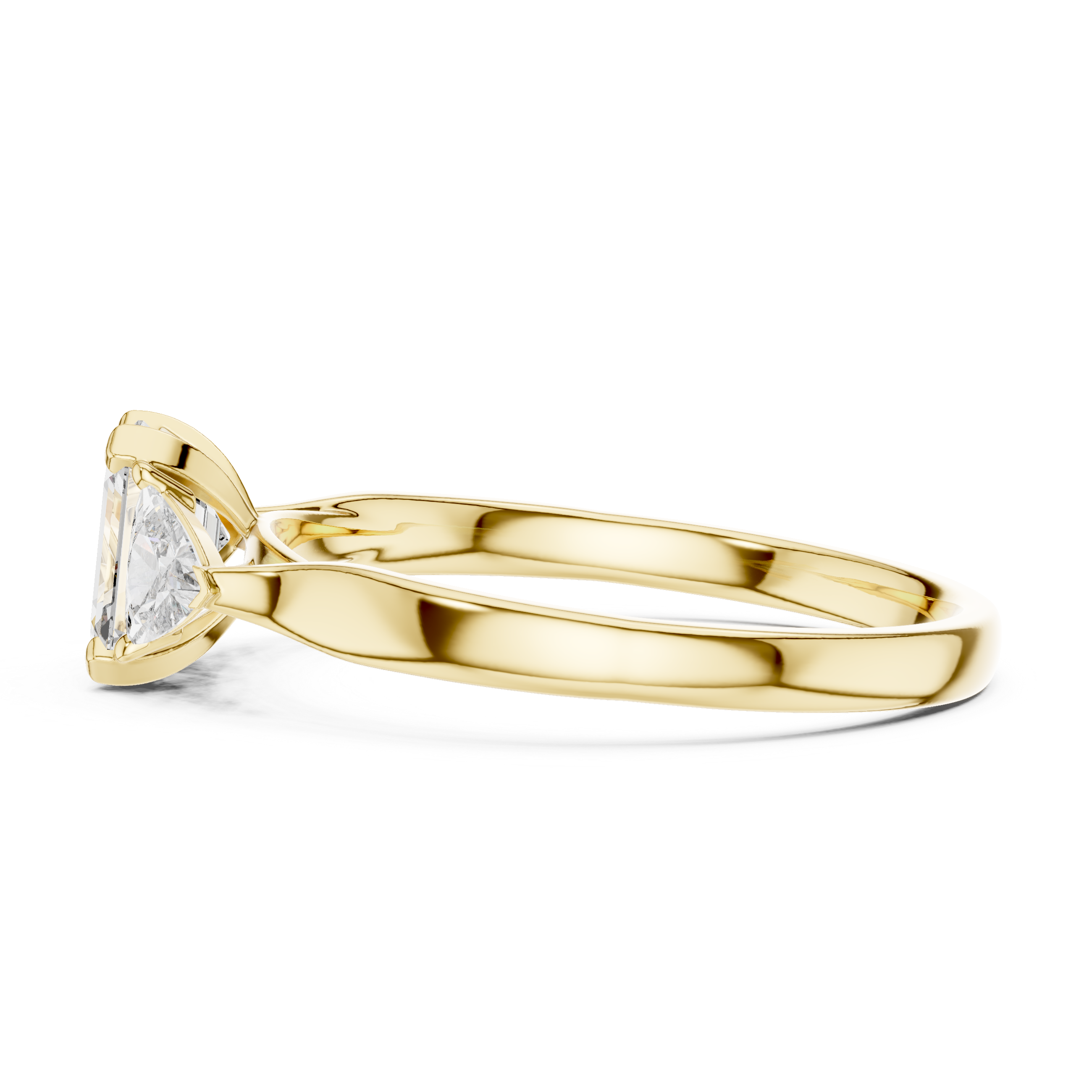Triple Diamond Wedding Engagement Ring for Womens