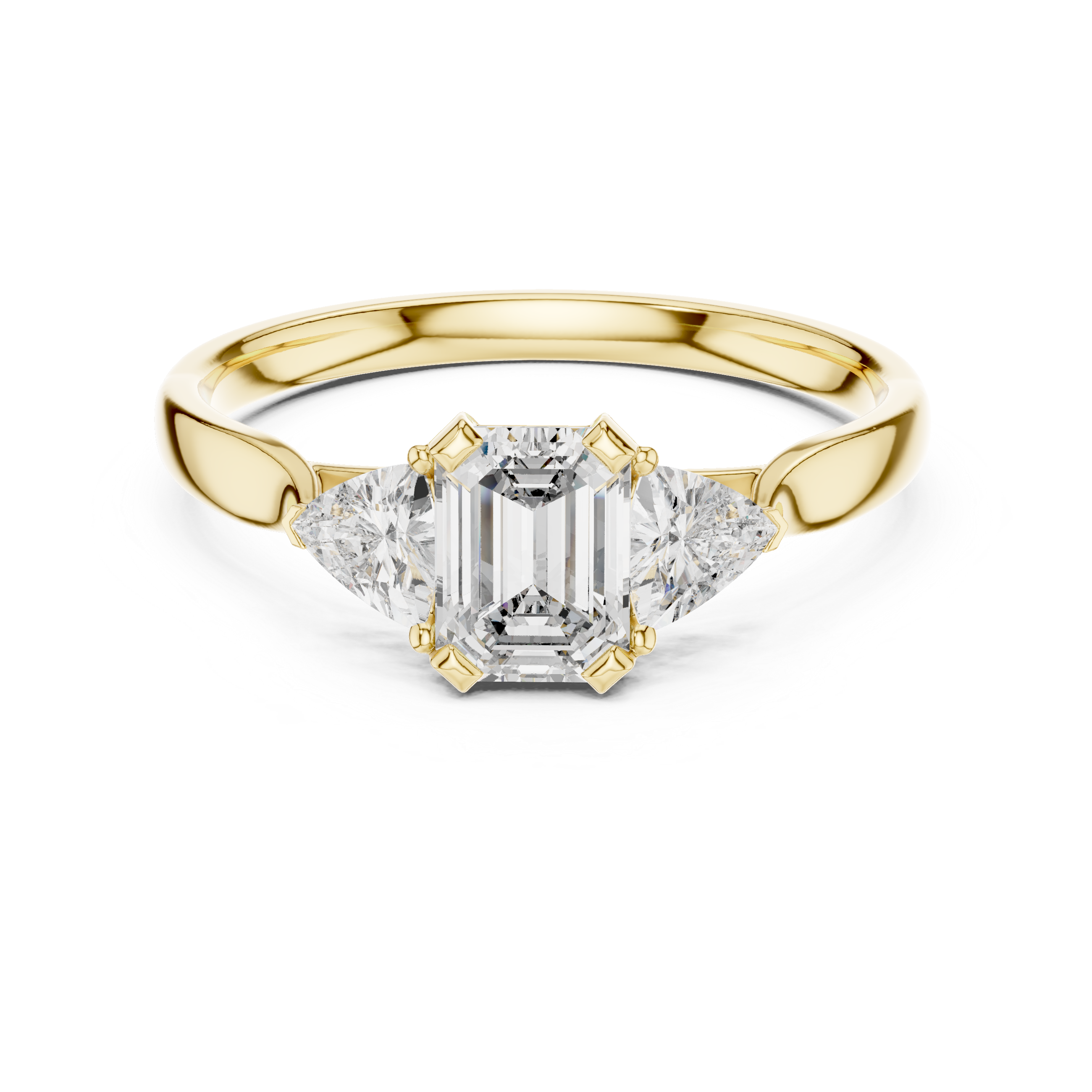 Triple Diamond Wedding Engagement Ring for Womens