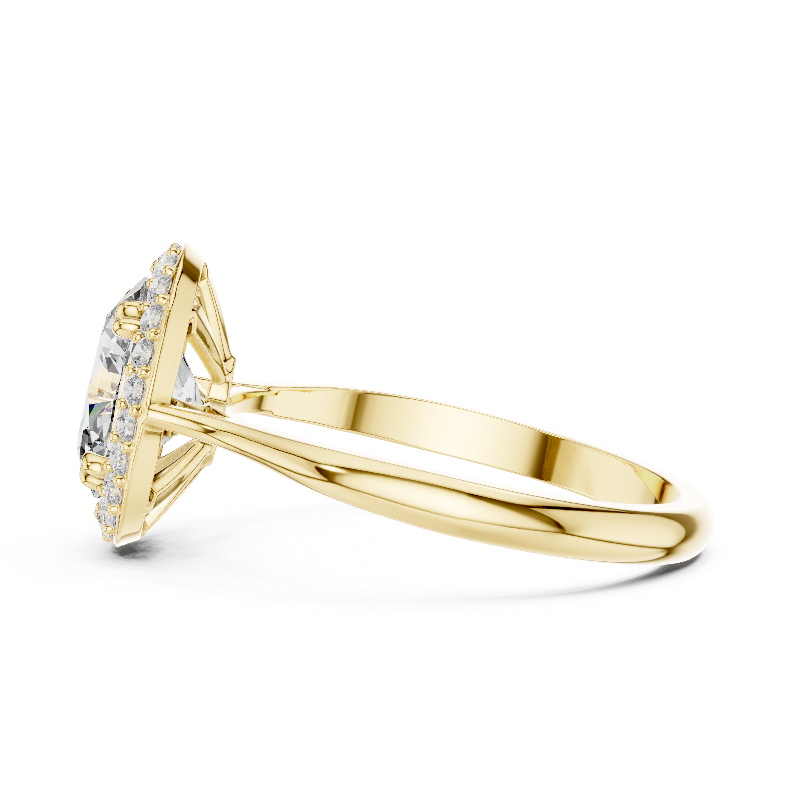 Timeless Oval Diamond Halo Engagement Ring with Double Prong Setting