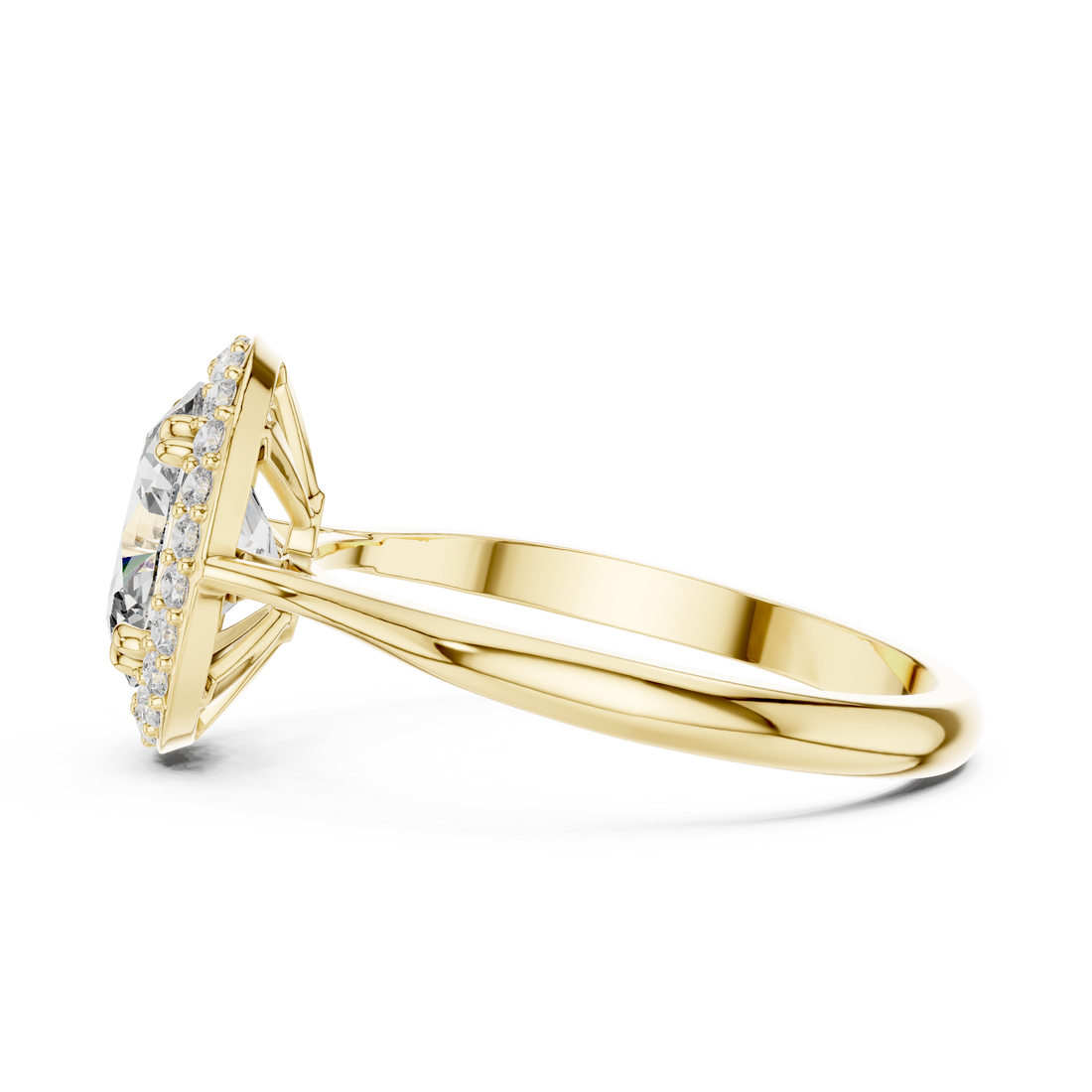 Timeless Oval Diamond Halo Engagement Ring with Double Prong Setting