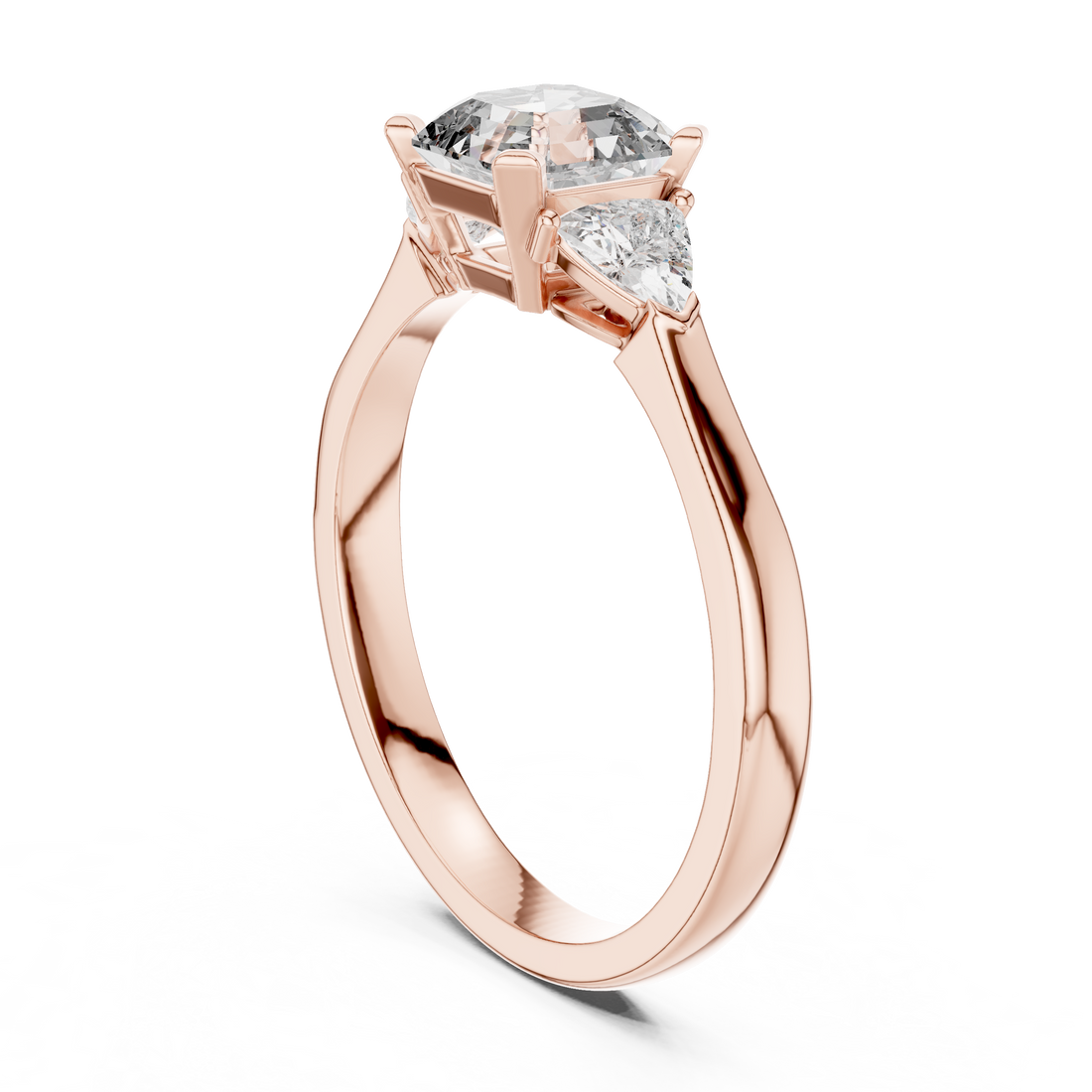 Asscher Cut Diamond Three Stone Ring 14K White Gold 1 Ct Lab Grown Engagement Ring Anniversary Gift