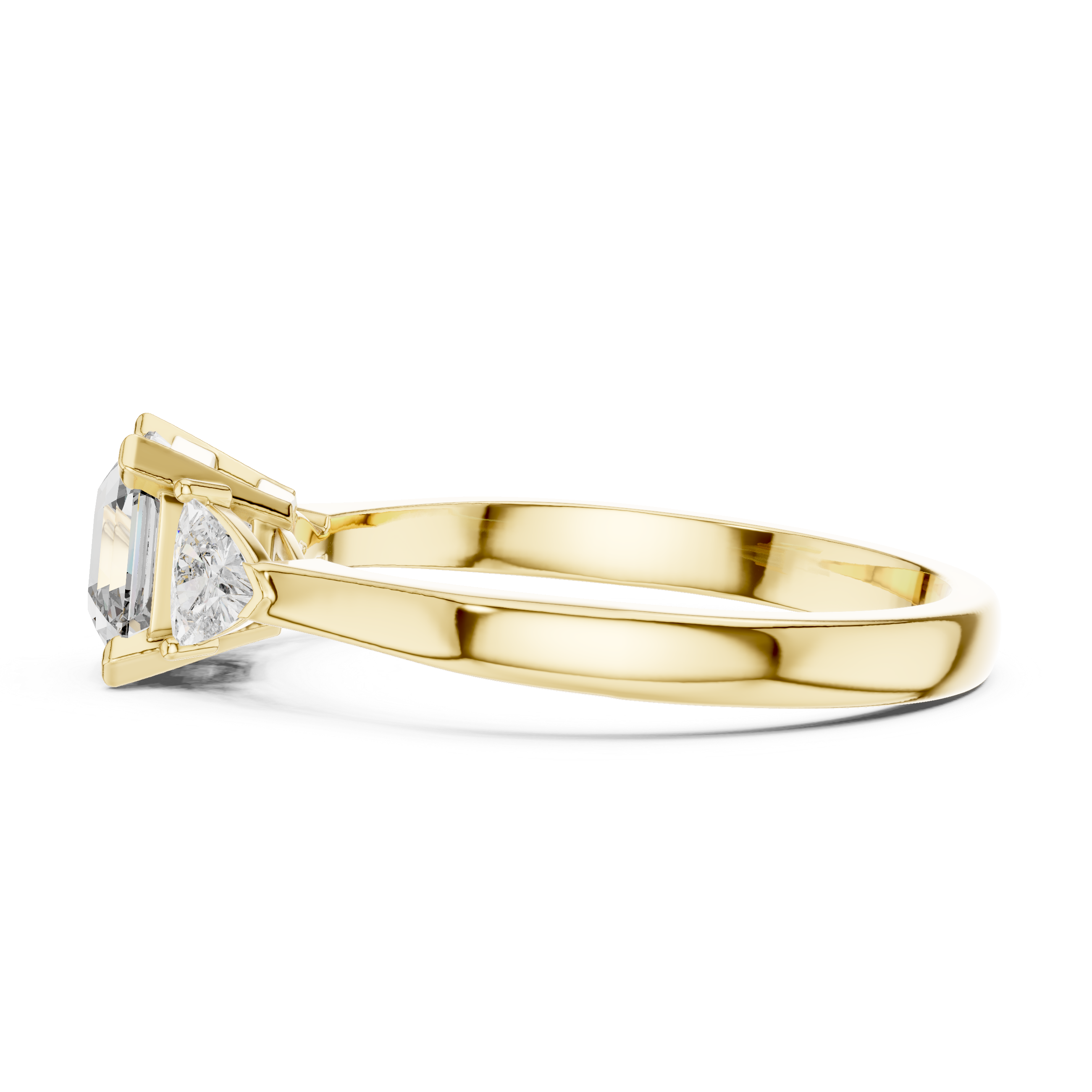 Asscher Cut Diamond Three Stone Ring 14K White Gold 1 Ct Lab Grown Engagement Ring Anniversary Gift