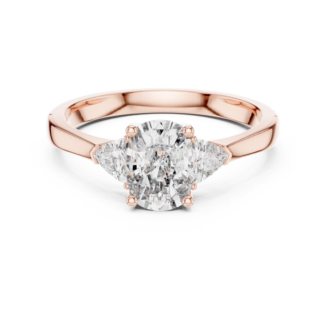 Simple Cushion Cut Diamond Ring with Trapezoid Side Stones