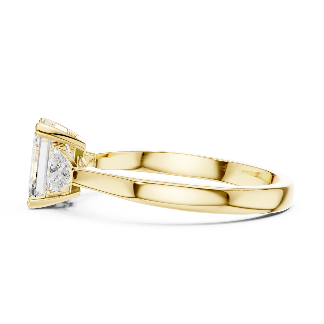 Luxury Emerald Cut Diamond Engagement Ring with Tapered Side Diamonds