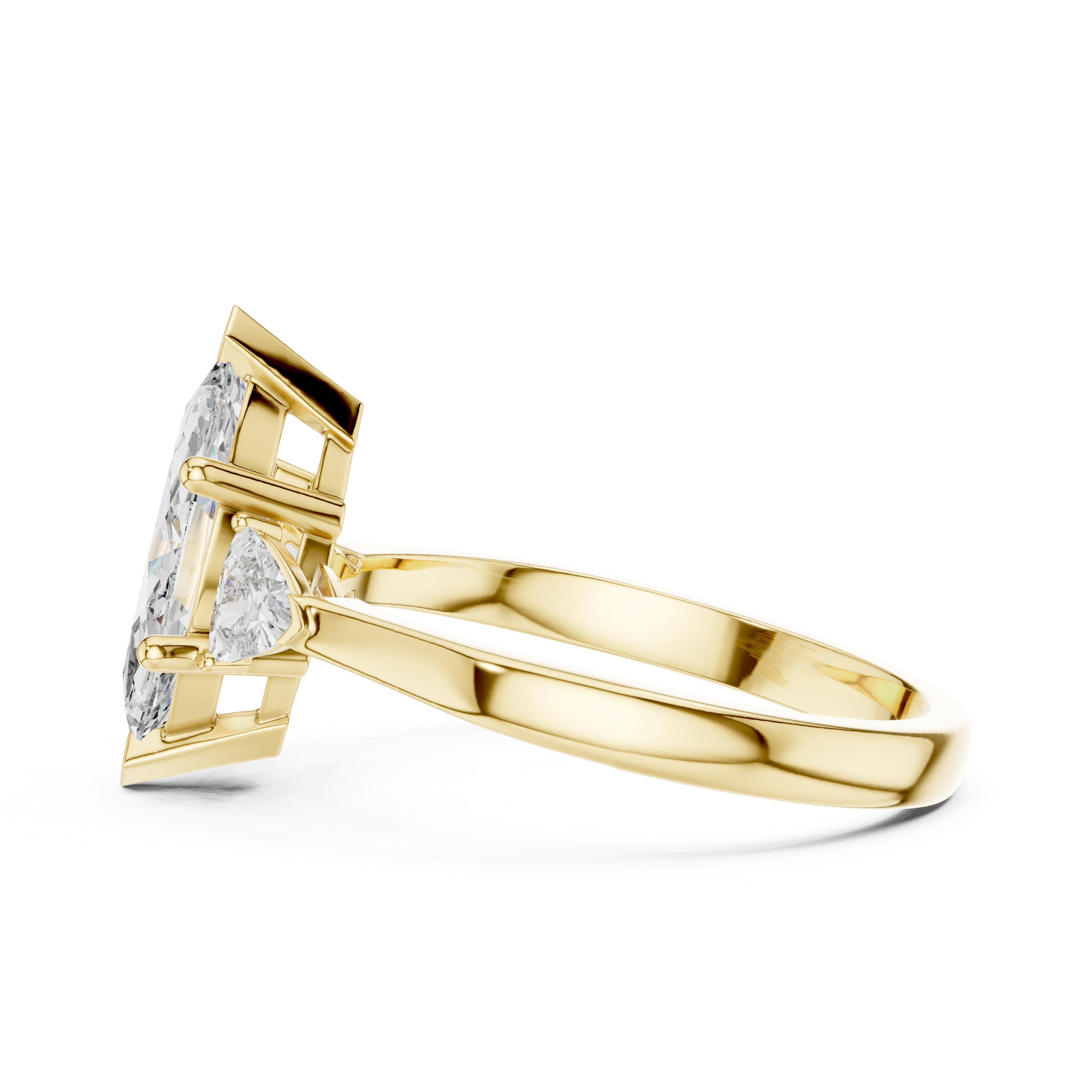 Elegant Marquise Cut Lab Diamond Ring White Gold VS Clarity Three Stone Engagement Ring for Women