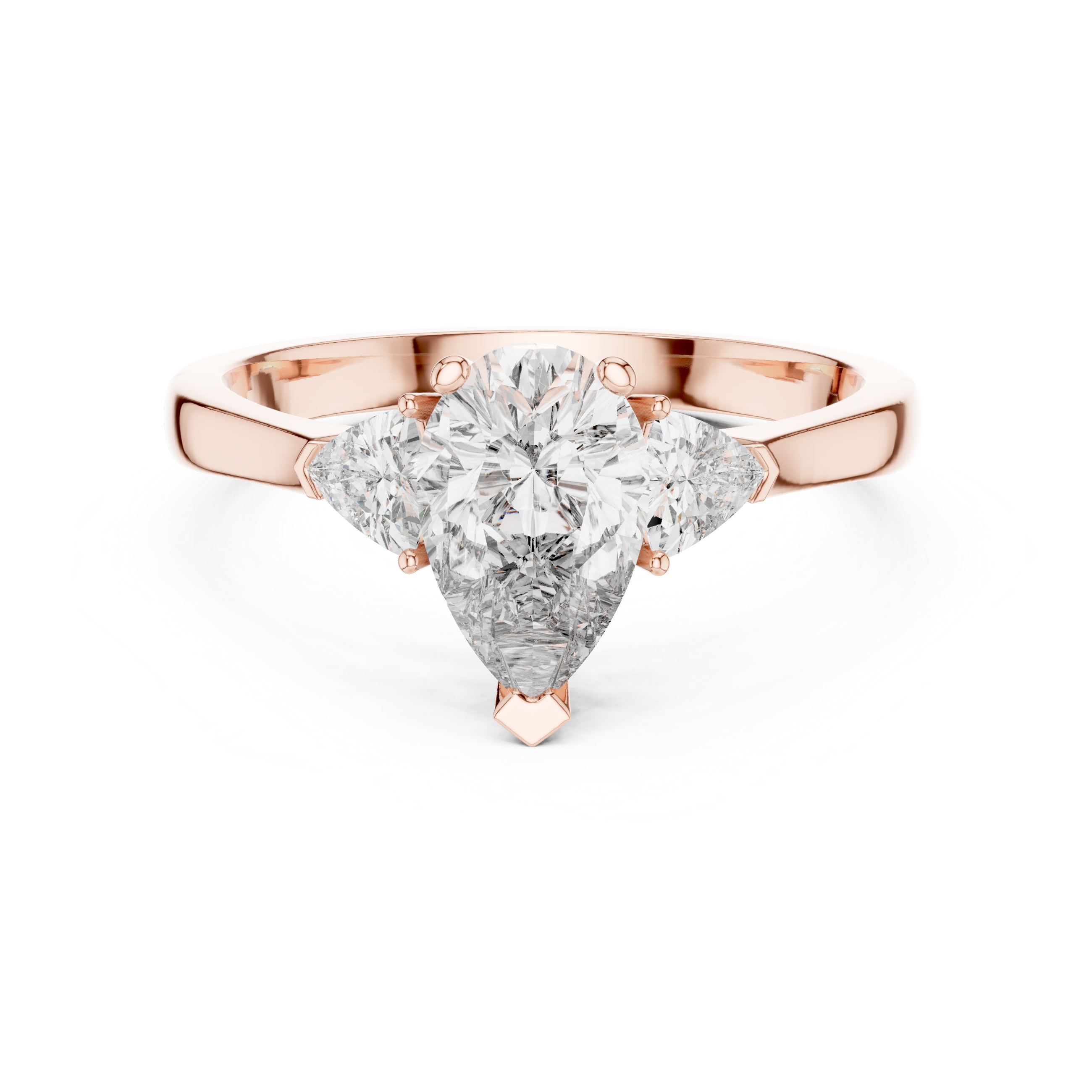 Contemporary Pear Cut Diamond Ring with Minimal Side Stones