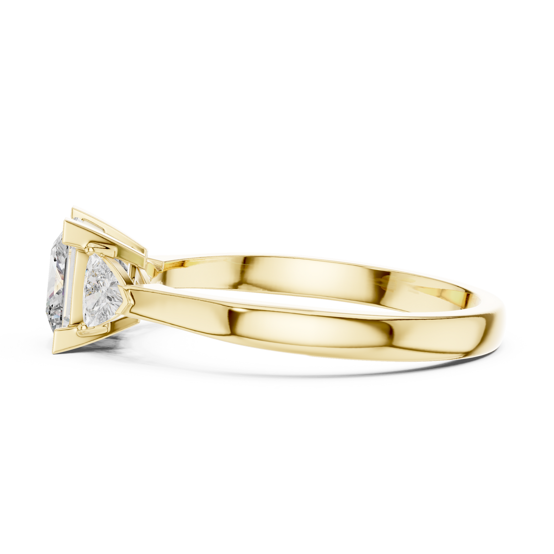 Refined Princess Cut Diamond Ring with Tapered Detail