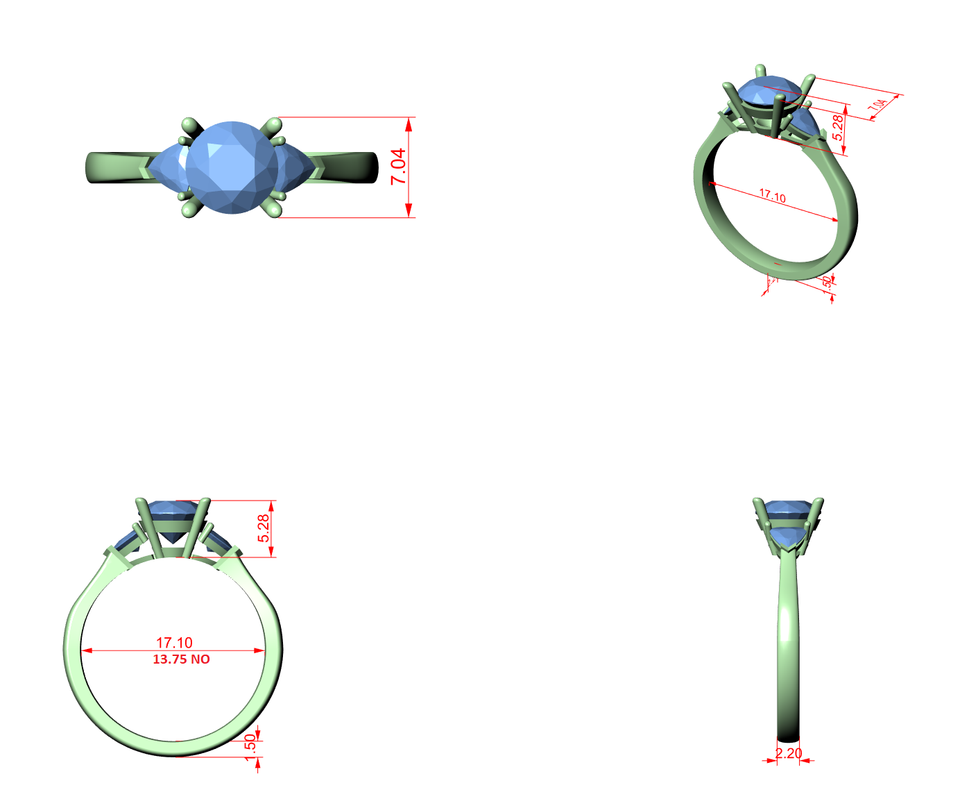Chic Round Cut Diamond Ring with Sleek Side Stones