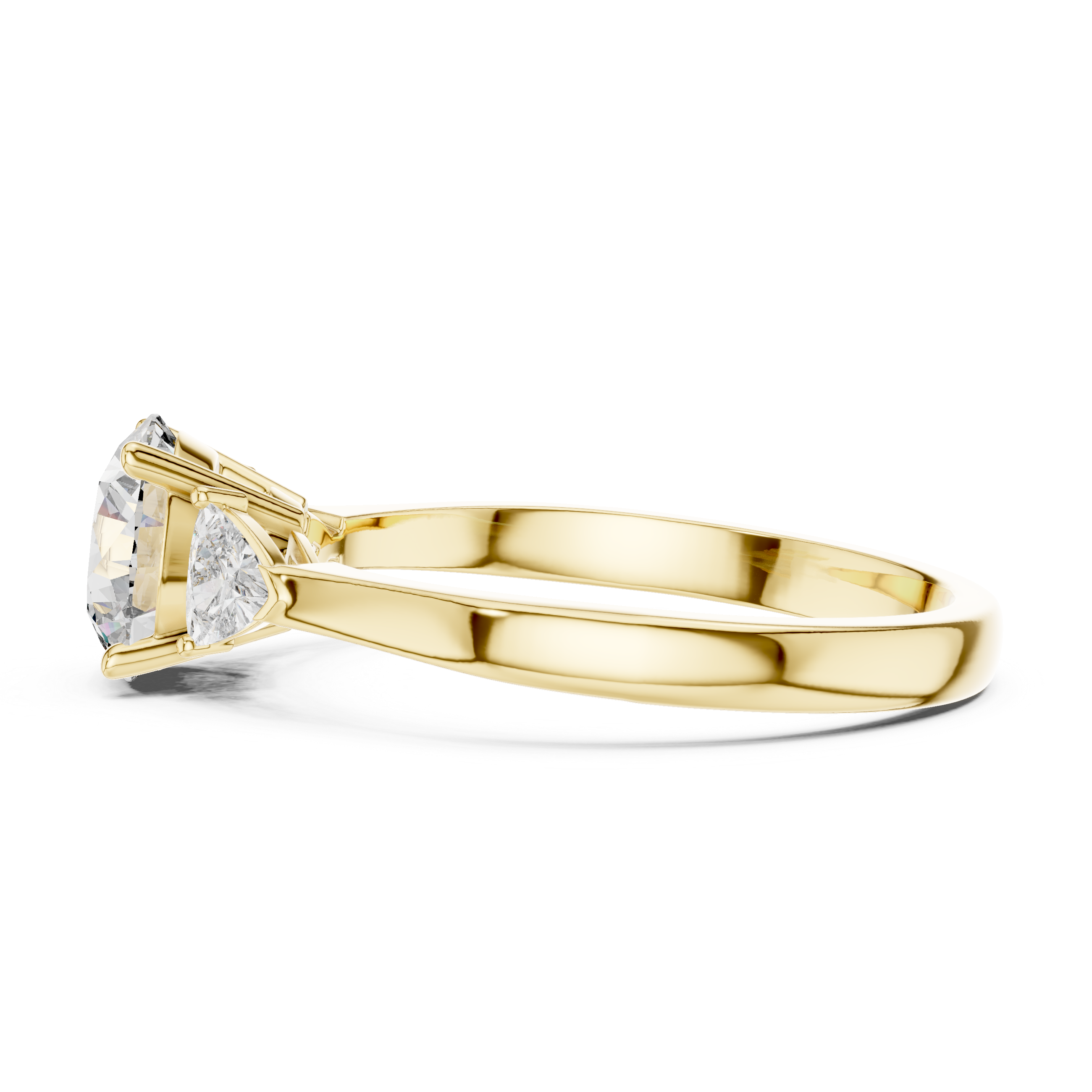 Chic Round Cut Diamond Ring with Sleek Side Stones