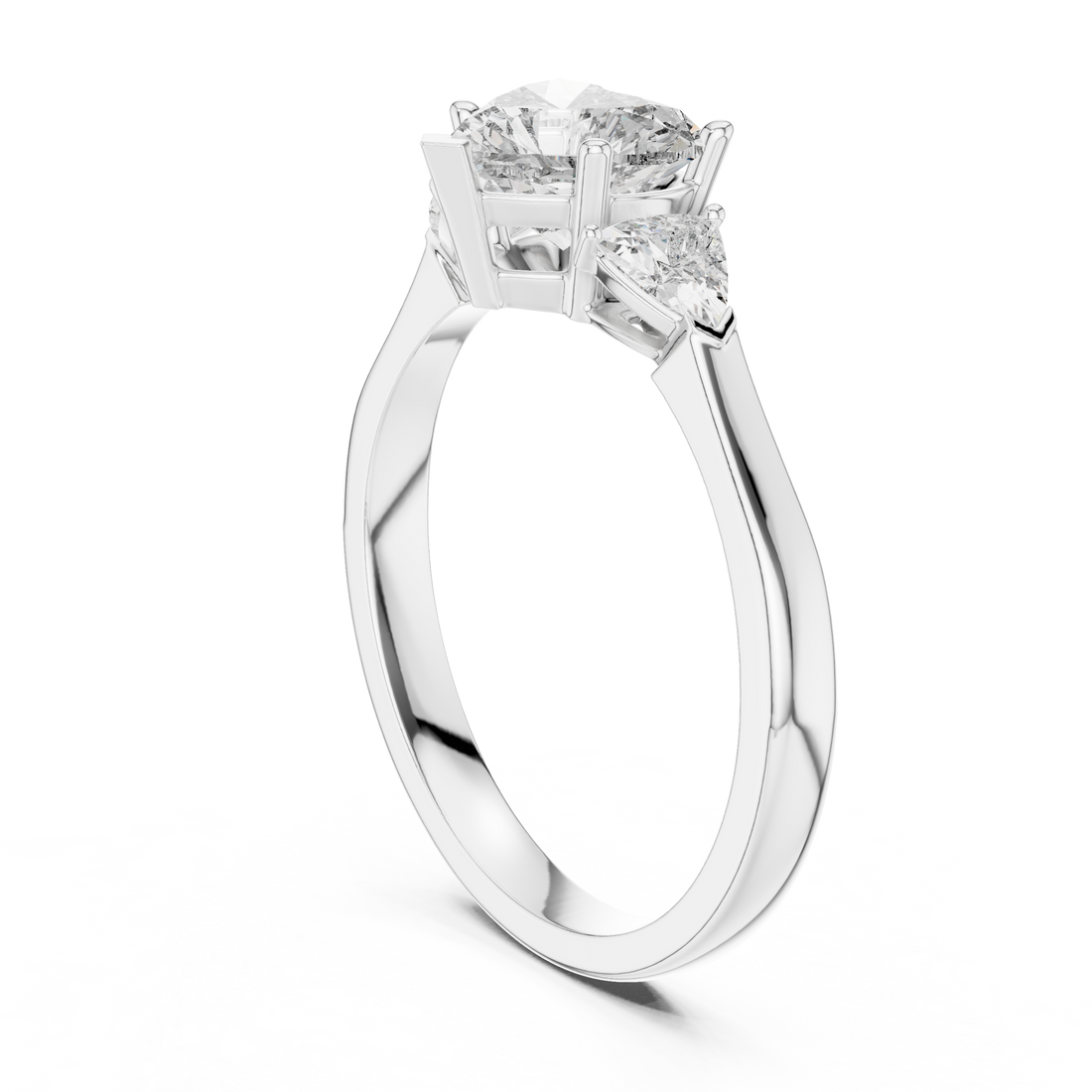 Romantic Three Stone Heart Diamond Ring – Perfect Engagement Ring