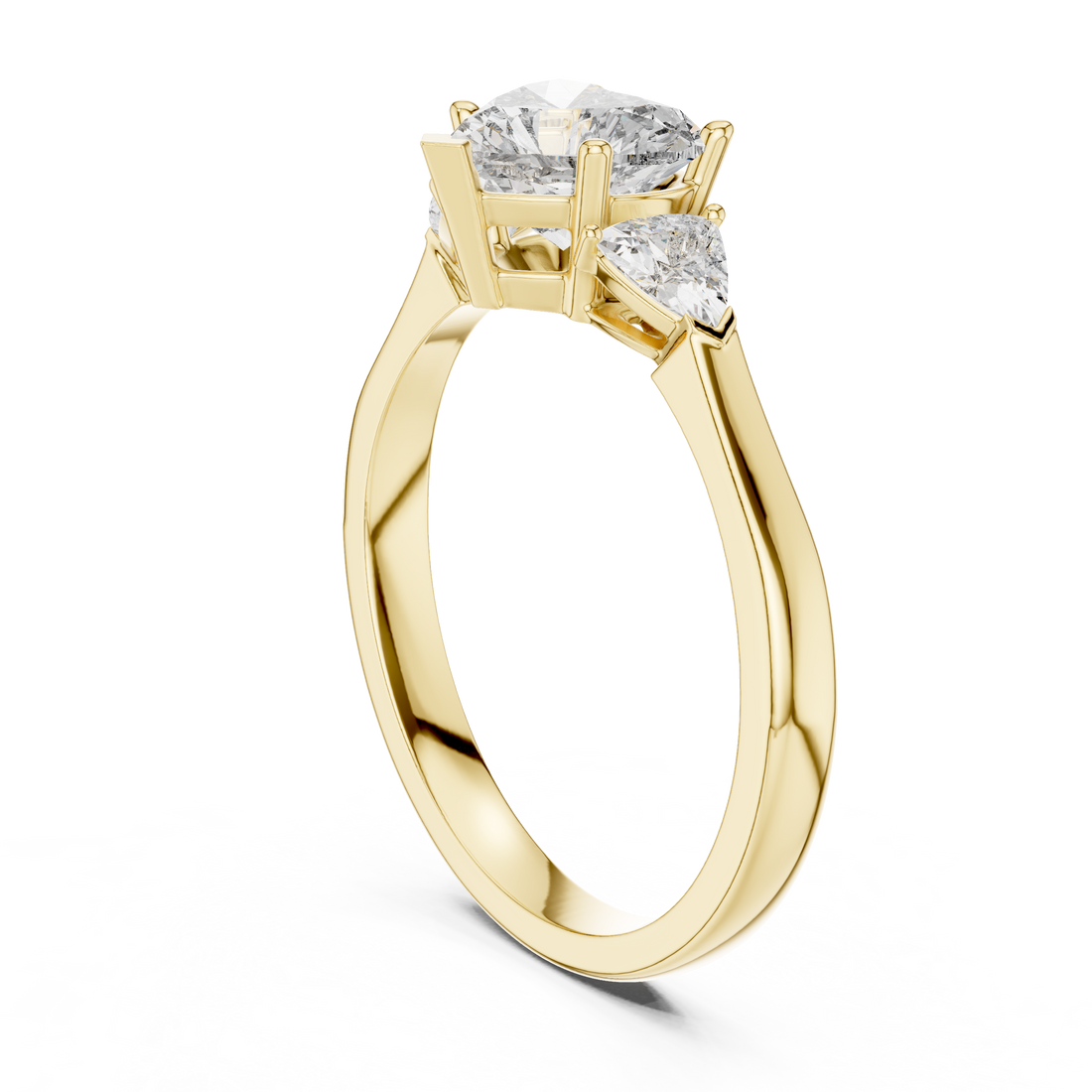Romantic Three Stone Heart Diamond Ring – Perfect Engagement Ring