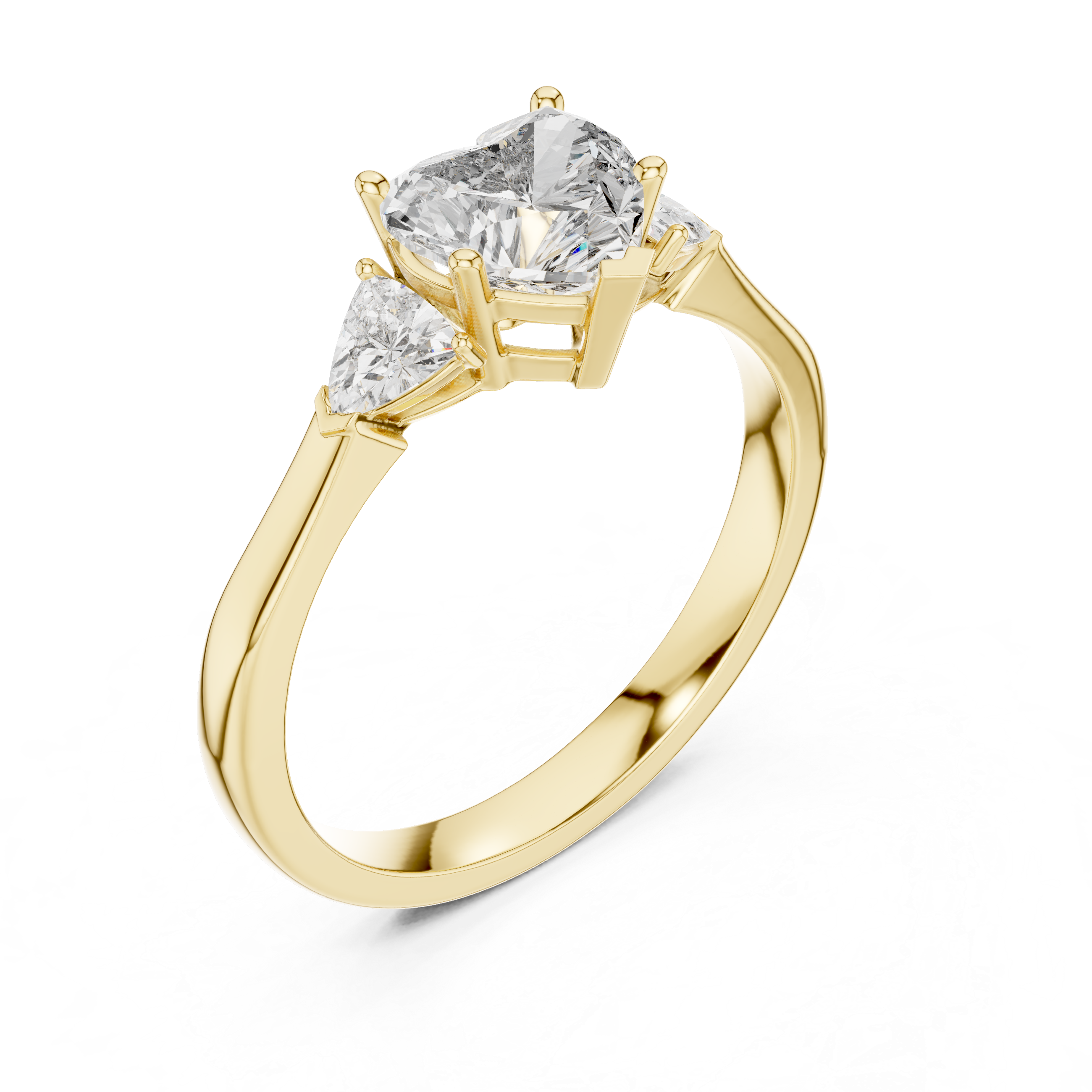 Romantic Three Stone Heart Diamond Ring – Perfect Engagement Ring