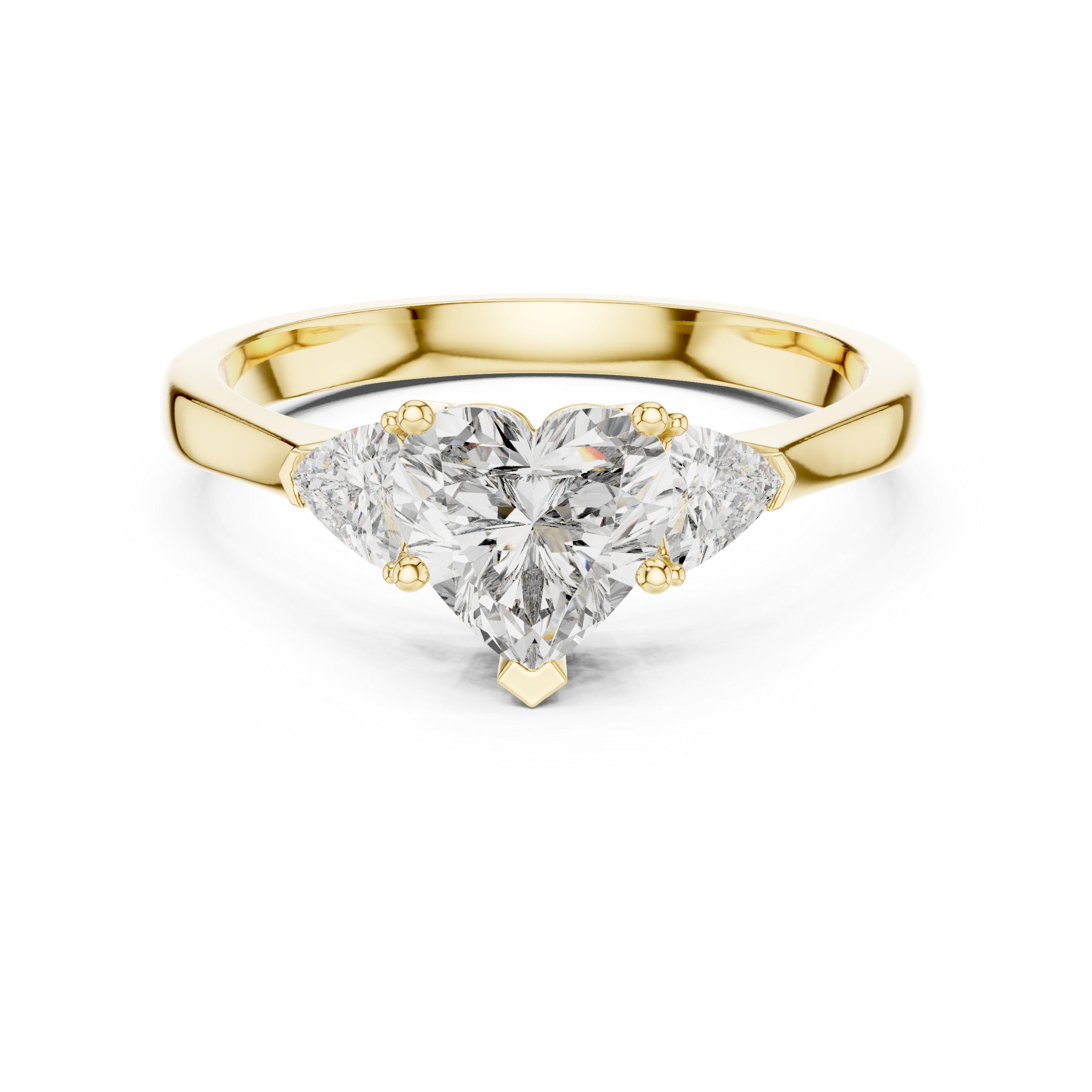Romantic Three Stone Heart Diamond Ring – Perfect Engagement Ring