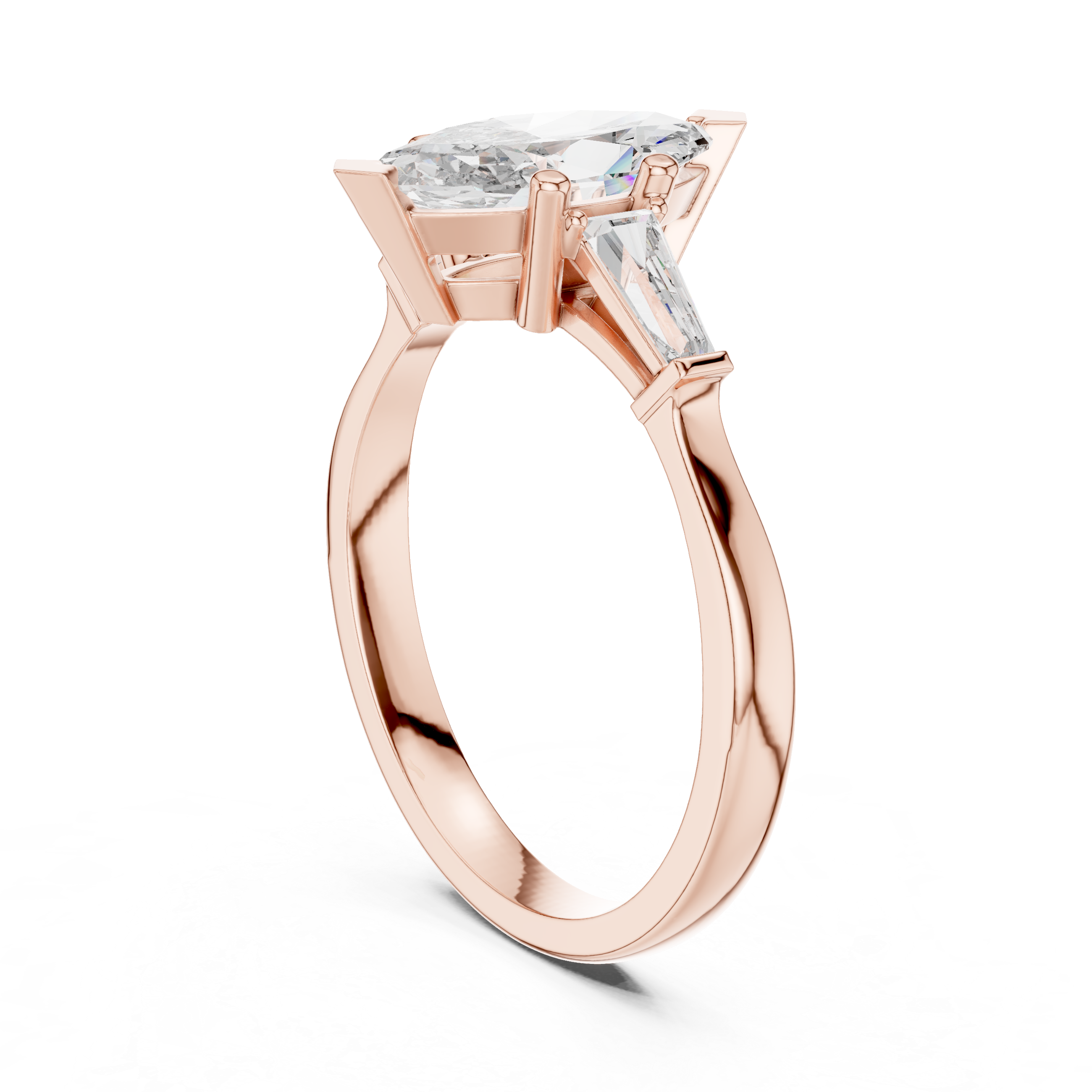 Sophisticated Marquise Cut Diamond Ring – Polished White Gold Finish