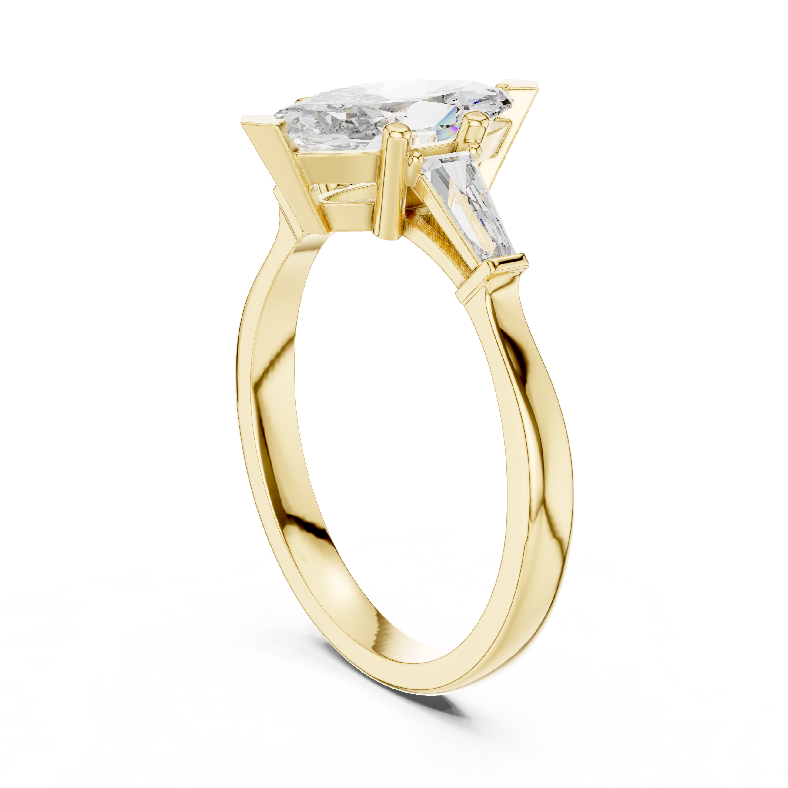 Sophisticated Marquise Cut Diamond Ring – Polished White Gold Finish