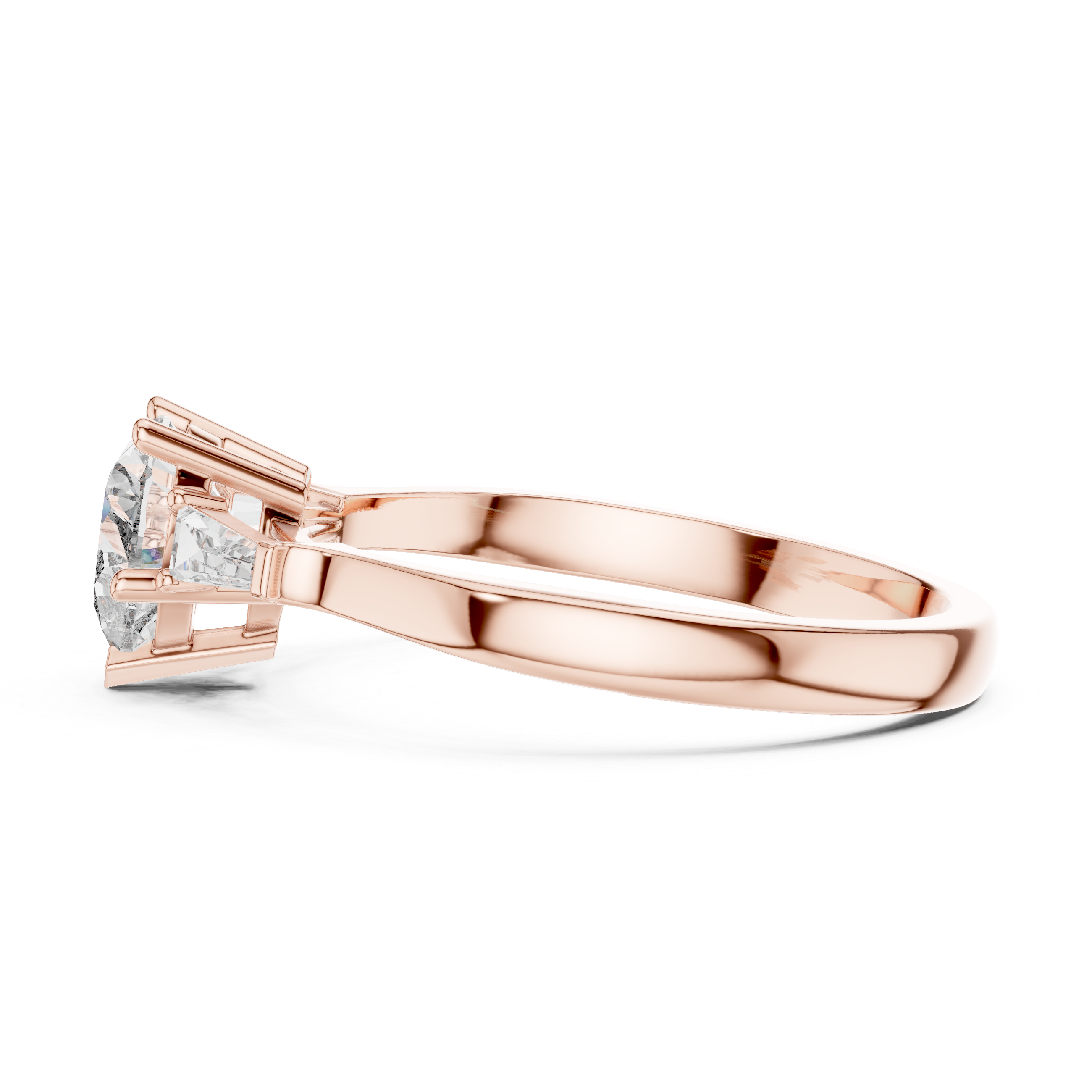 Heart Cut Diamond Three Stone Engagement Ring in White Gold