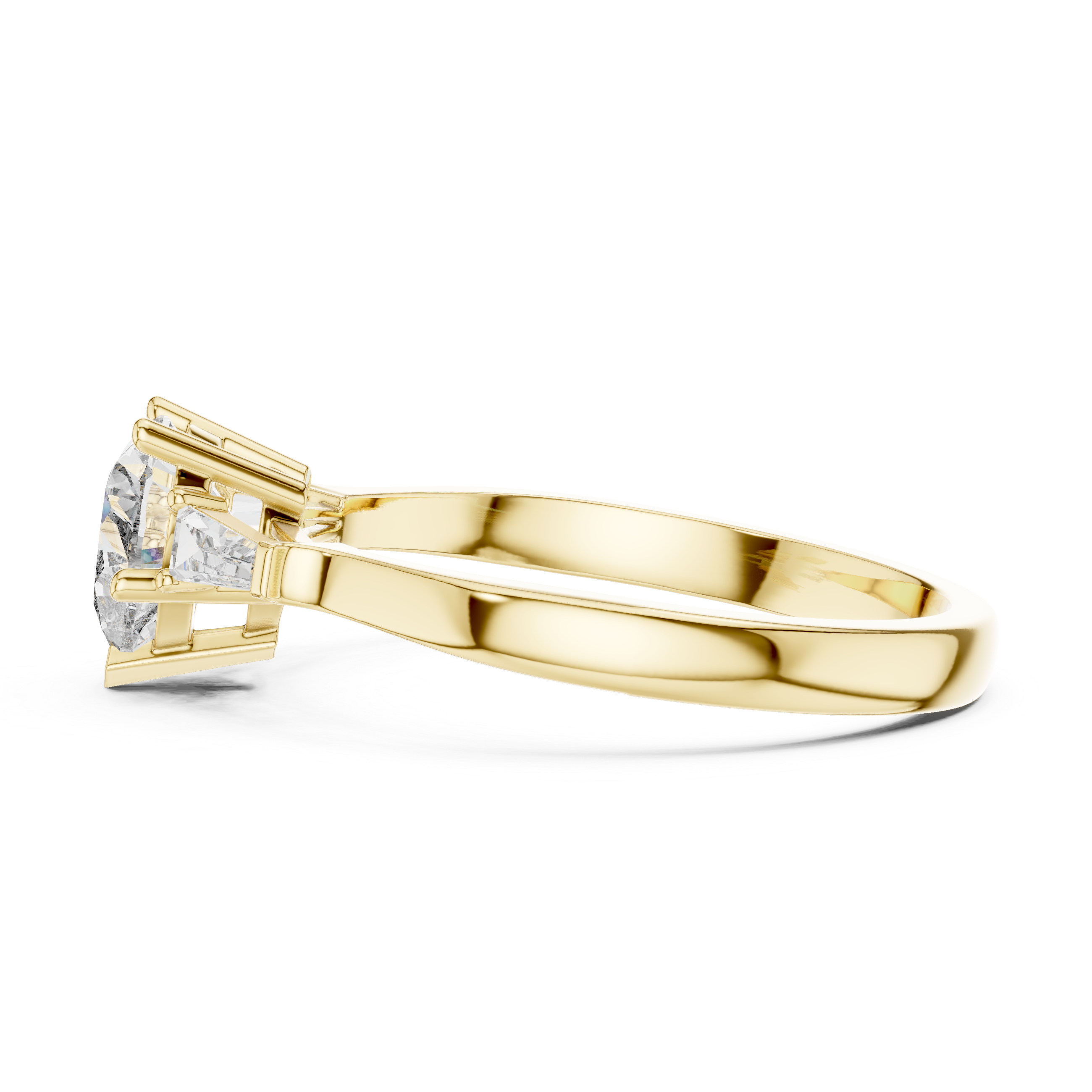 Heart Cut Diamond Three Stone Engagement Ring in White Gold