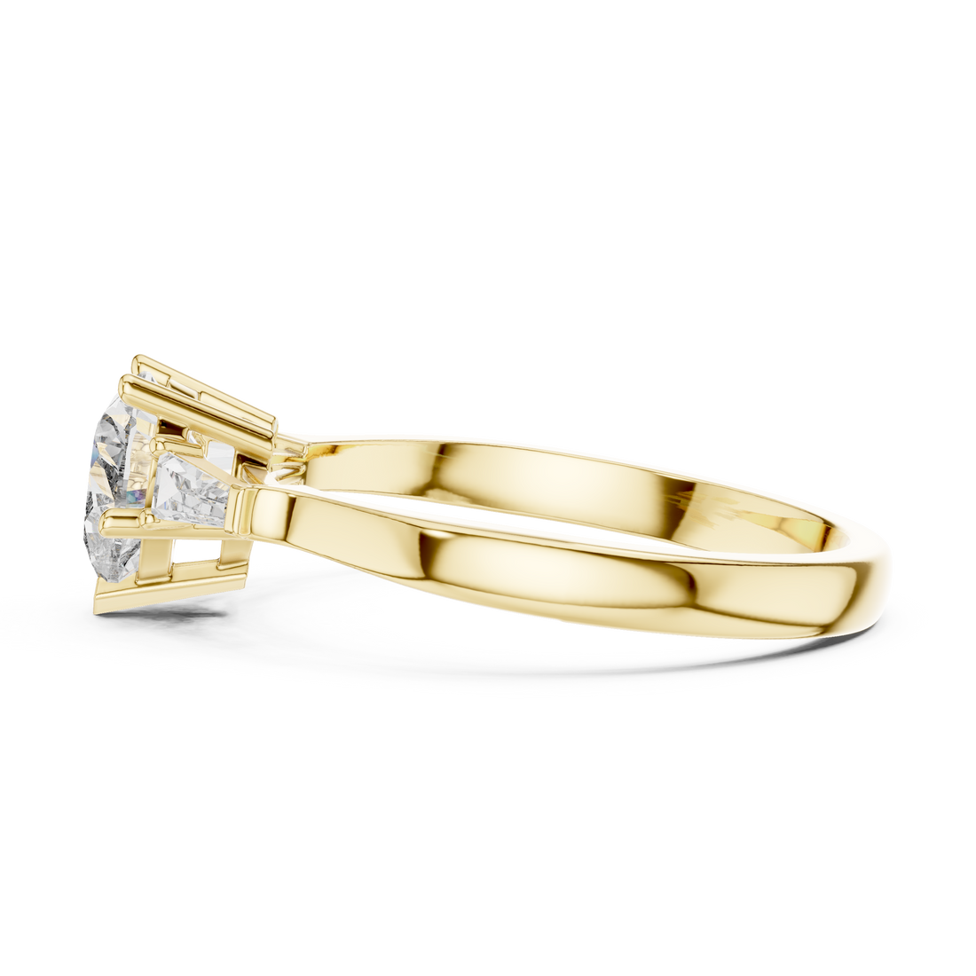 Heart Cut Diamond Three Stone Engagement Ring in White Gold