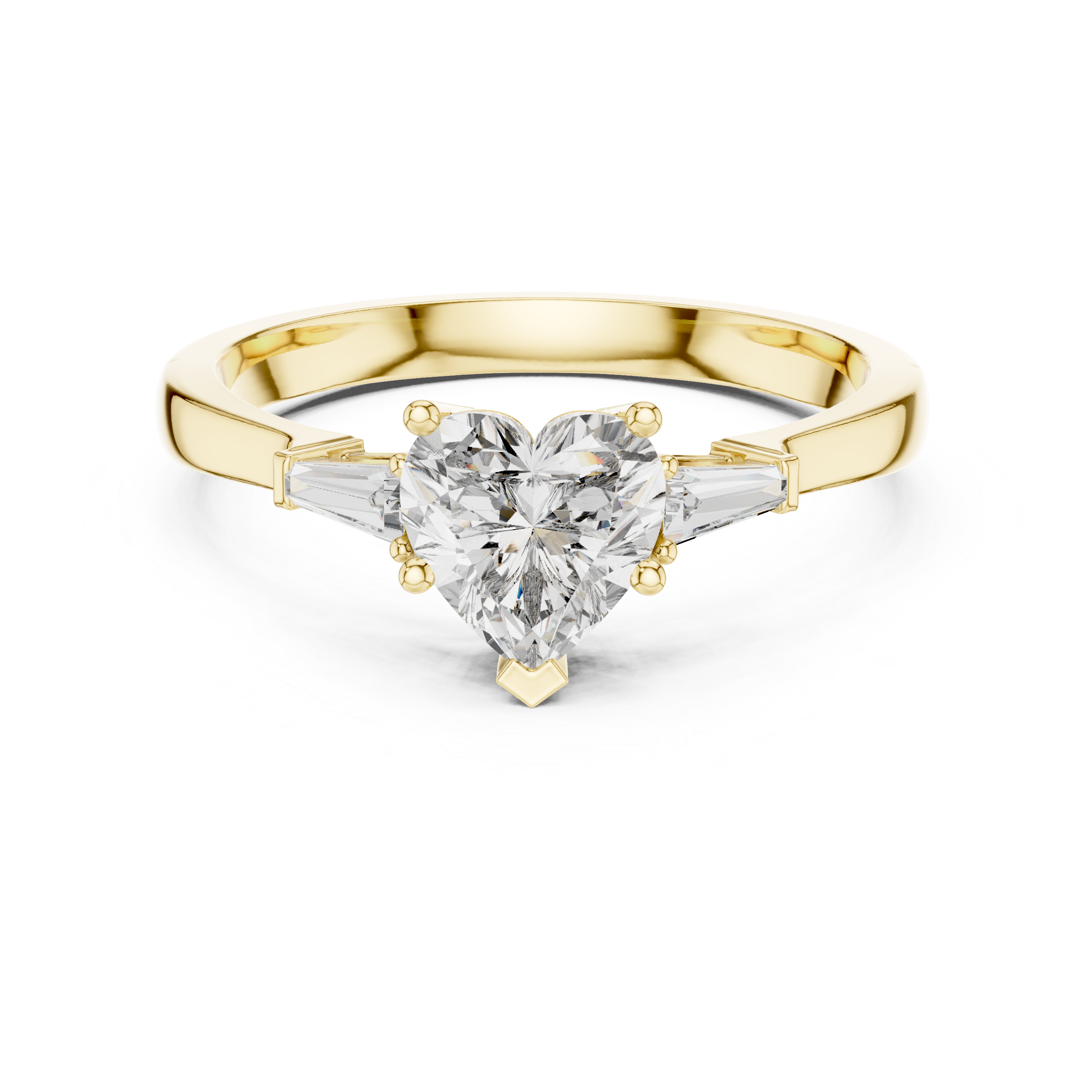 Heart Cut Diamond Three Stone Engagement Ring in White Gold