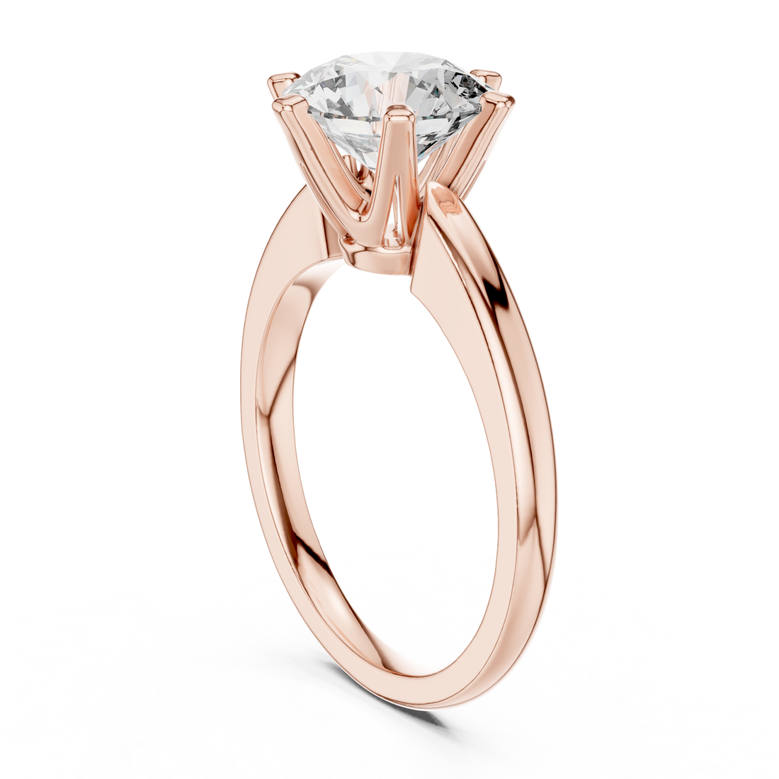 Minimalist Round Diamond Engagement Ring – Elegant White Gold Finish