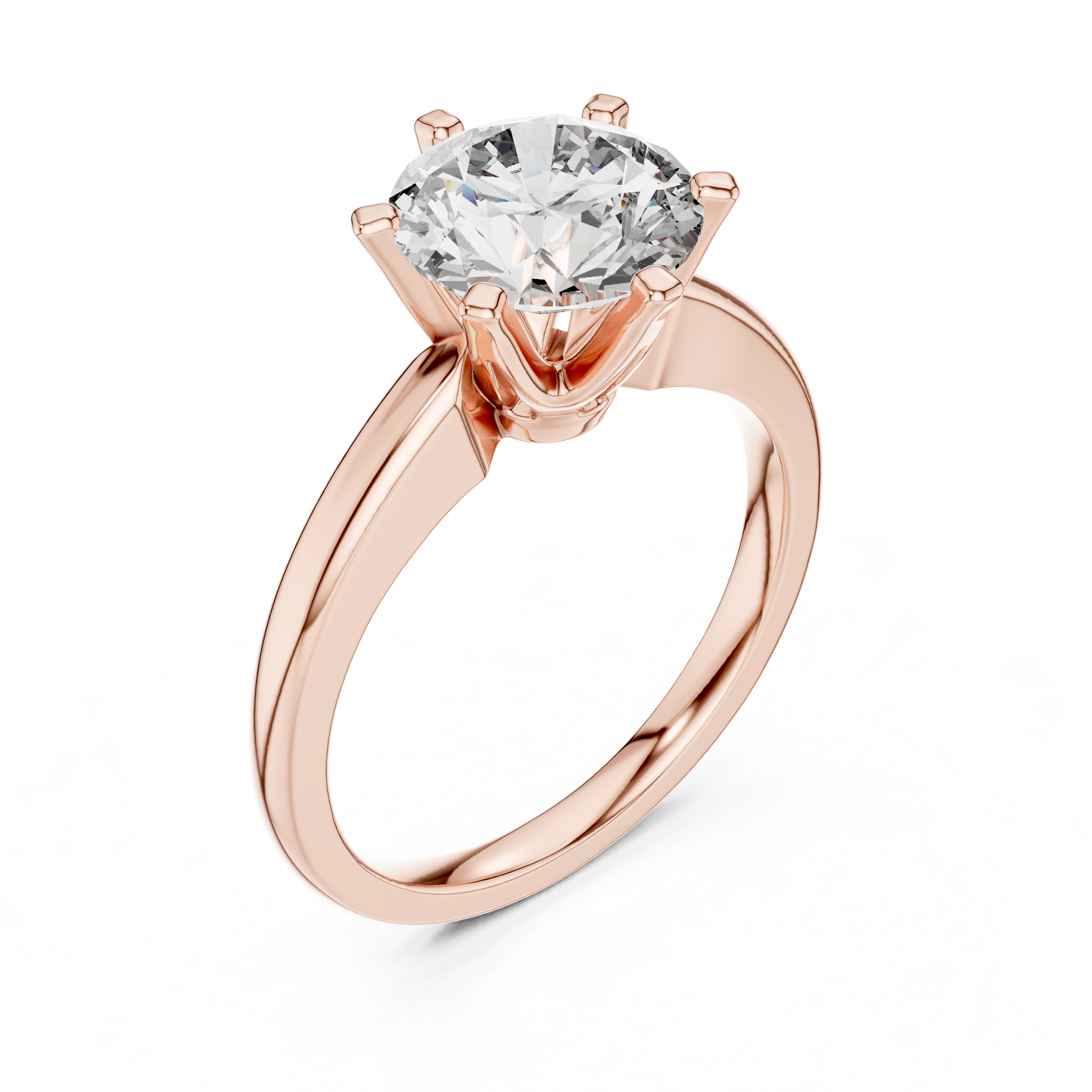 Minimalist Round Diamond Engagement Ring – Elegant White Gold Finish
