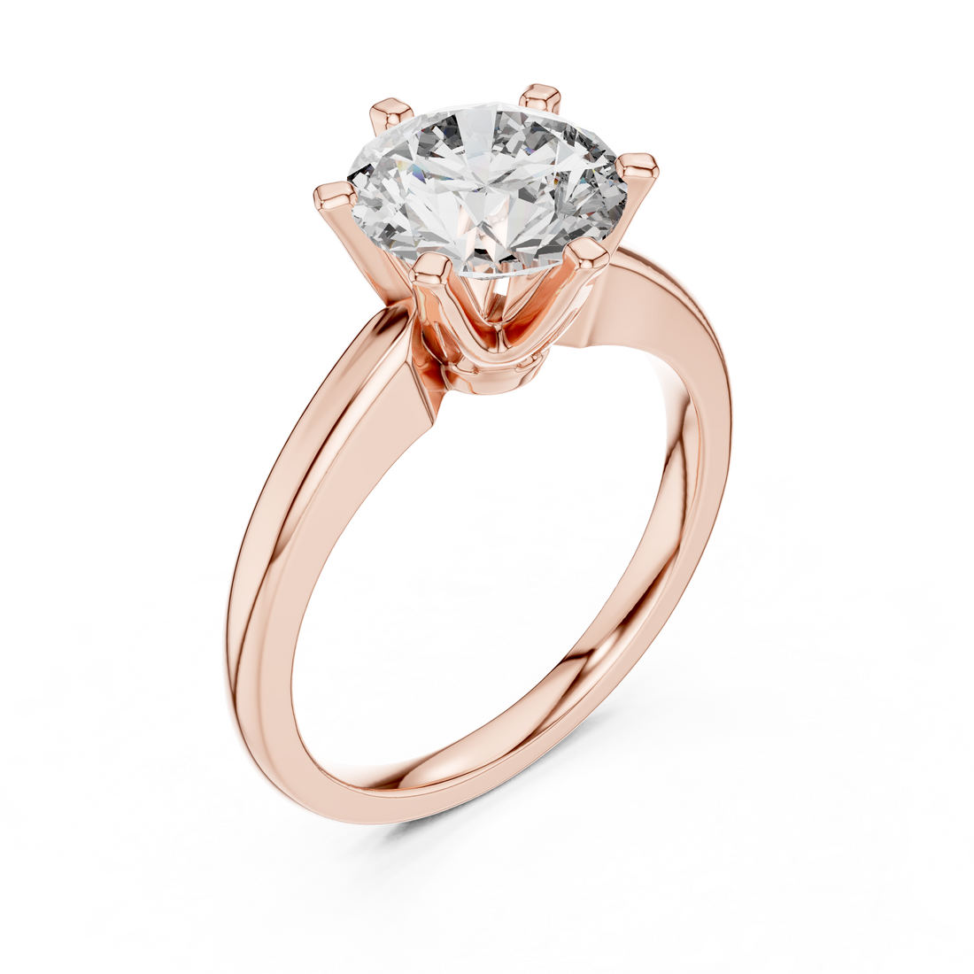 Minimalist Round Diamond Engagement Ring – Elegant White Gold Finish
