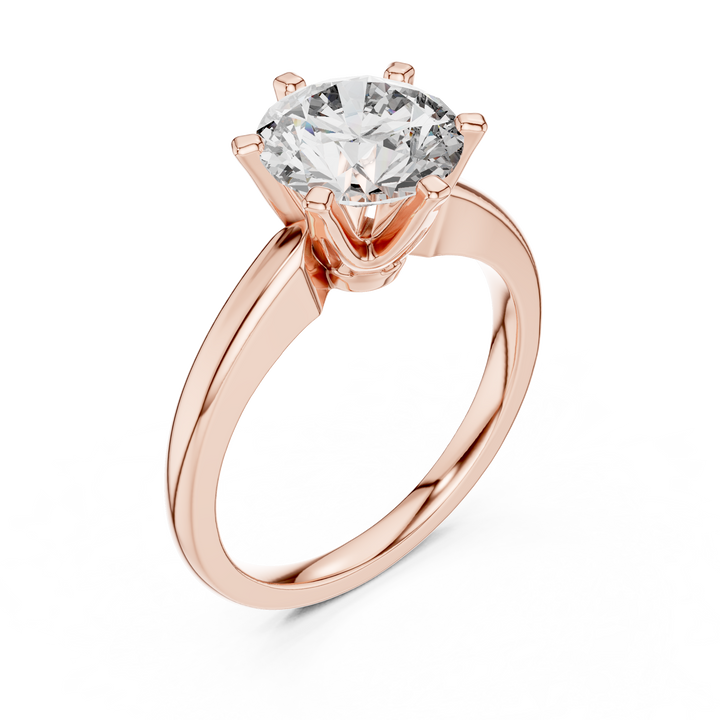 Minimalist Round Diamond Engagement Ring – Elegant White Gold Finish
