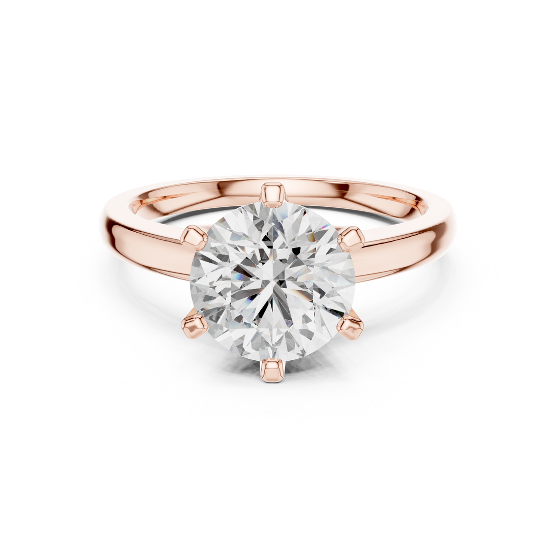 Minimalist Round Diamond Engagement Ring – Elegant White Gold Finish