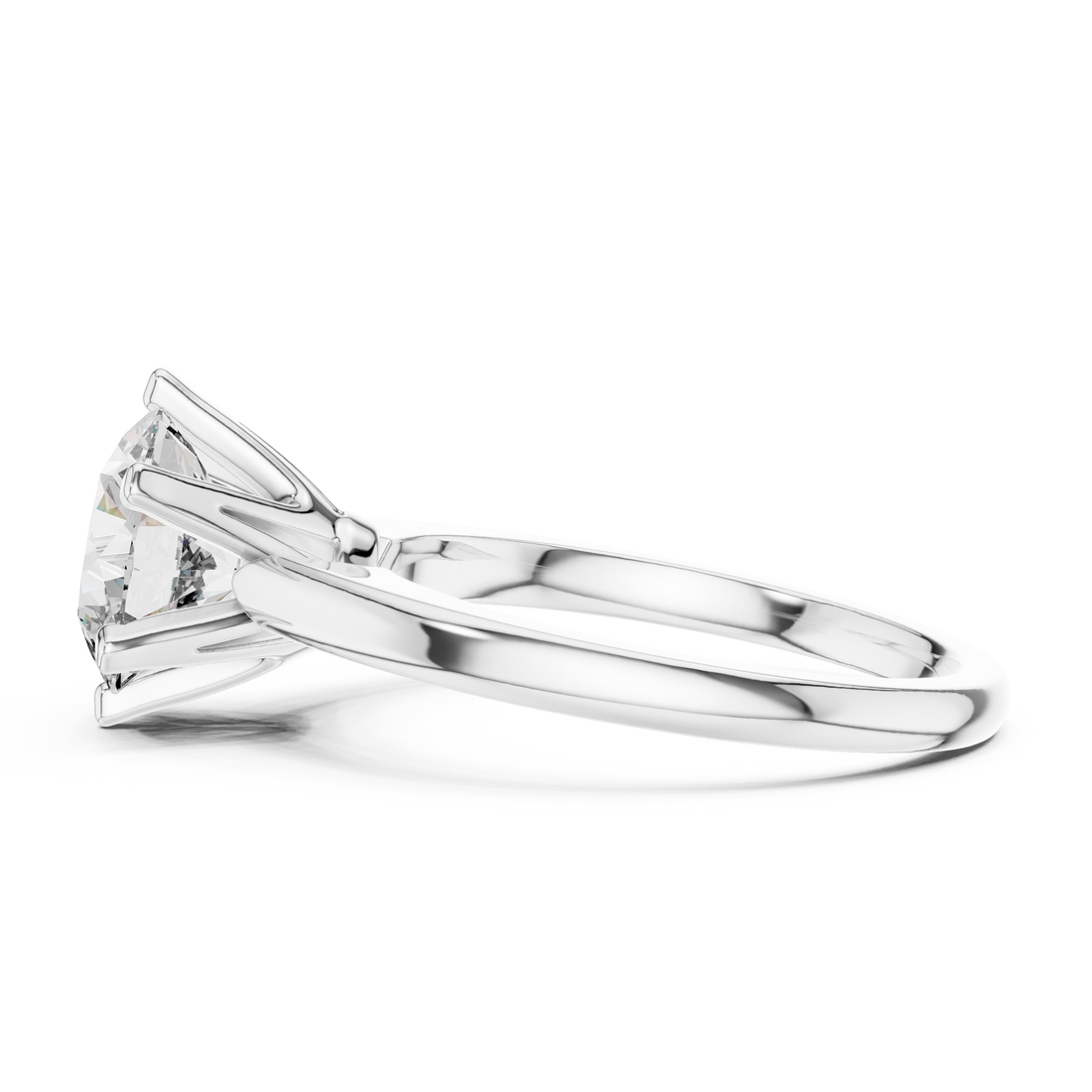 Minimalist Round Diamond Engagement Ring – Elegant White Gold Finish